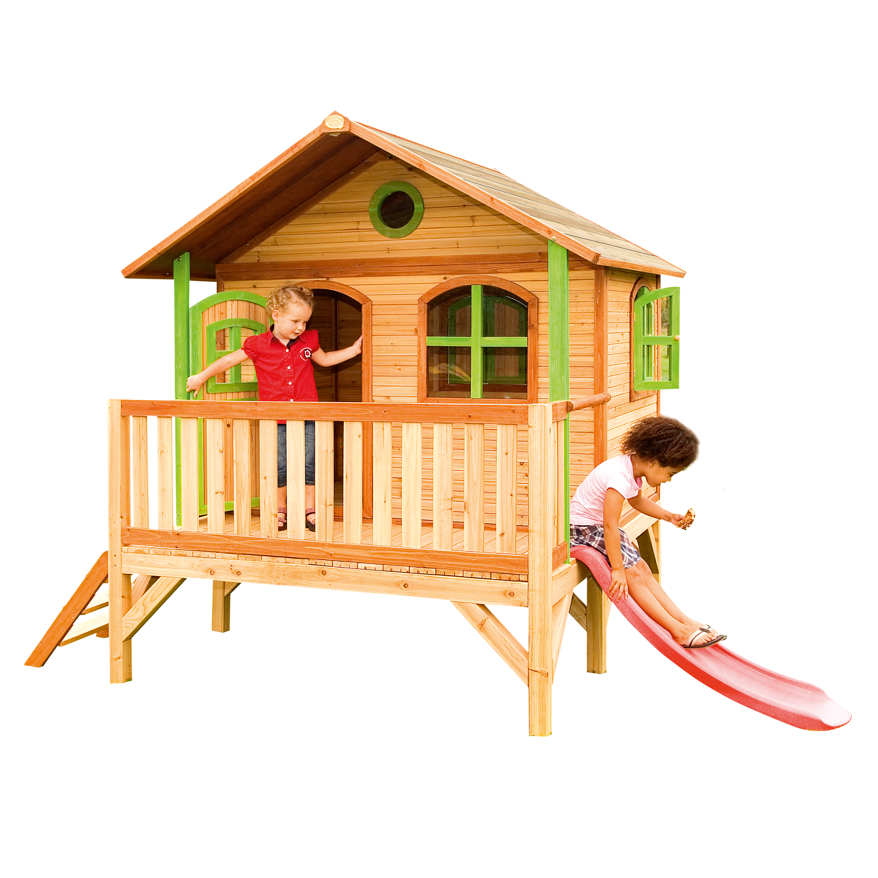 AXI Stef Playhouse Brown/Green - Red Slide