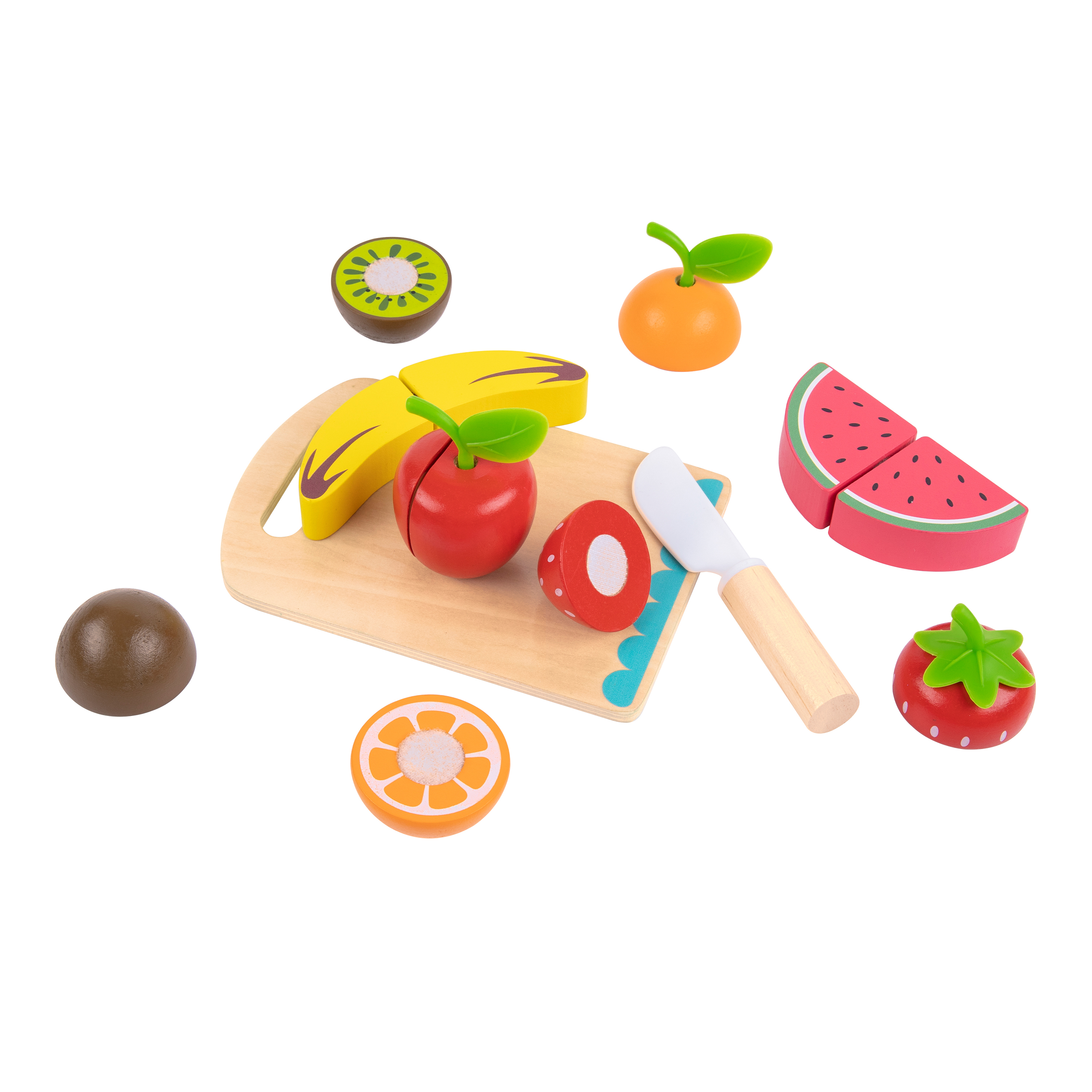 Tooky Toy Wooden Cutting Play Set Fruit