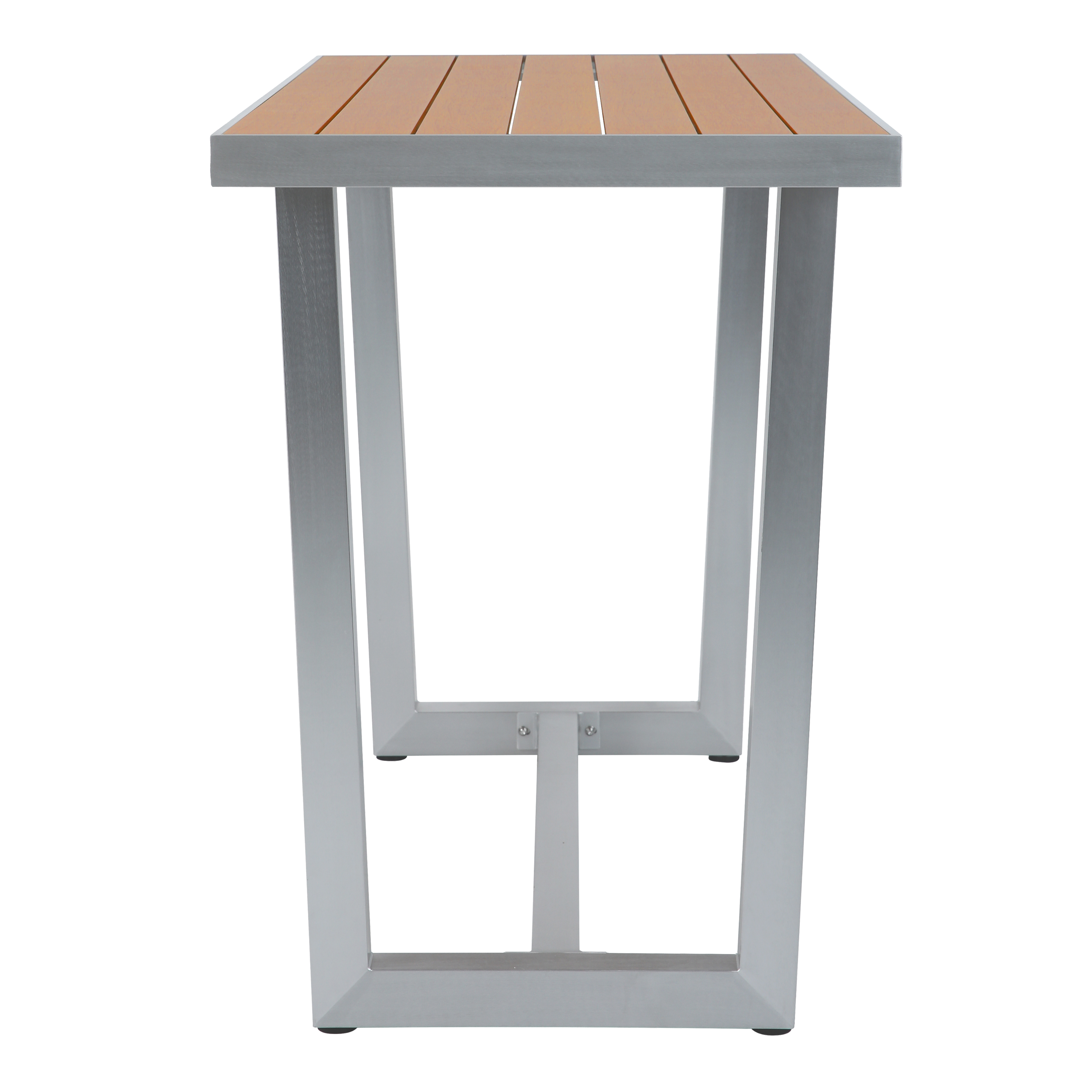 AXI James Bar Set with 4 bar stools - Aluminum/Wood-look