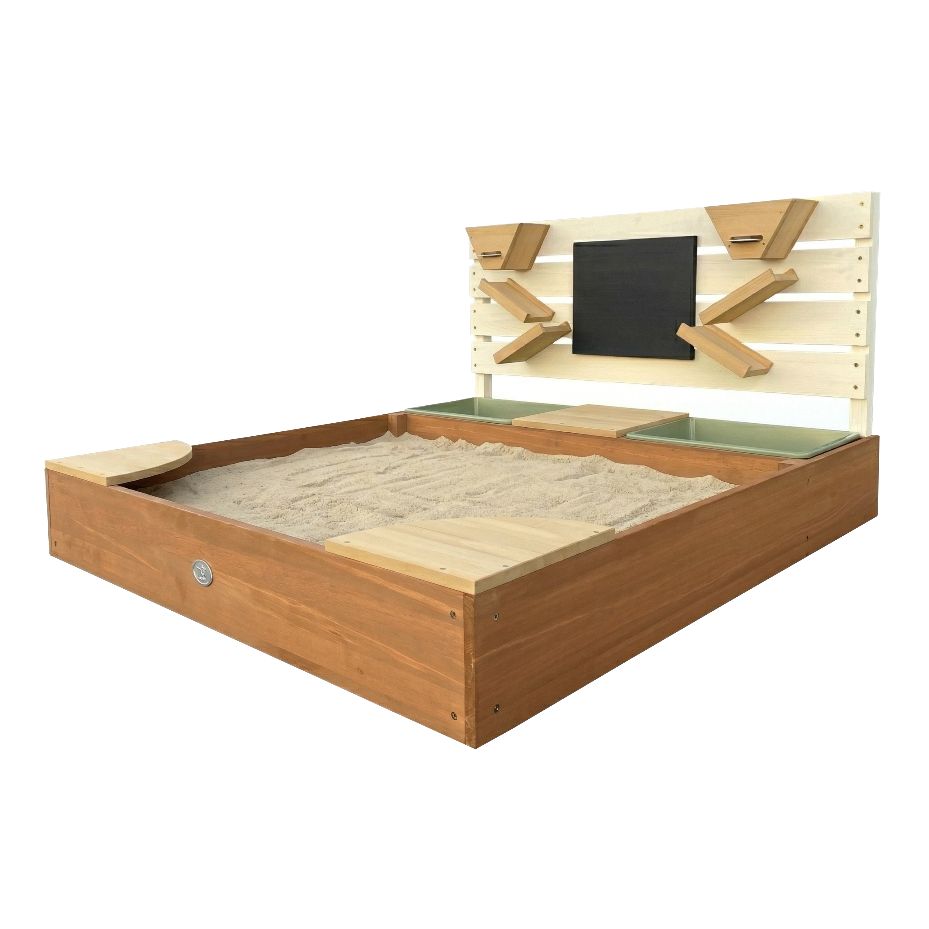 AXI Cato sandbox with sand & water trays and Play wall - 100 x 105 cm - Beige/brown