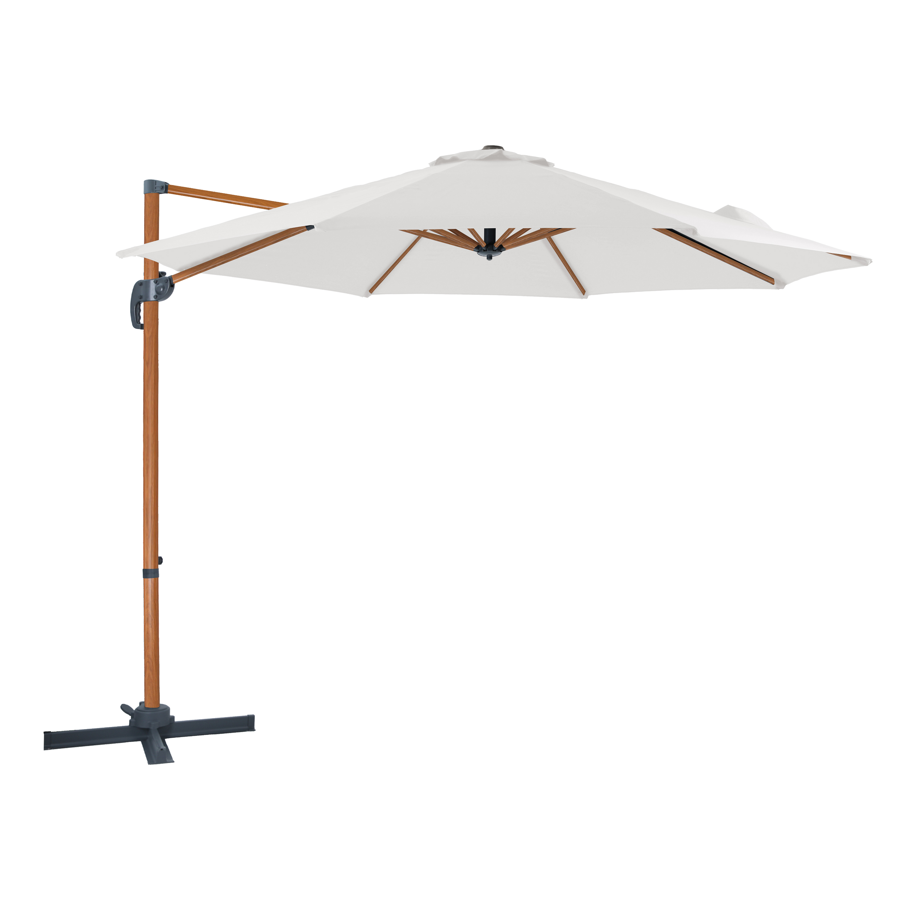 AXI Marisol Cantilever Parasol Ø 300cm Round - Wood-look/Beige