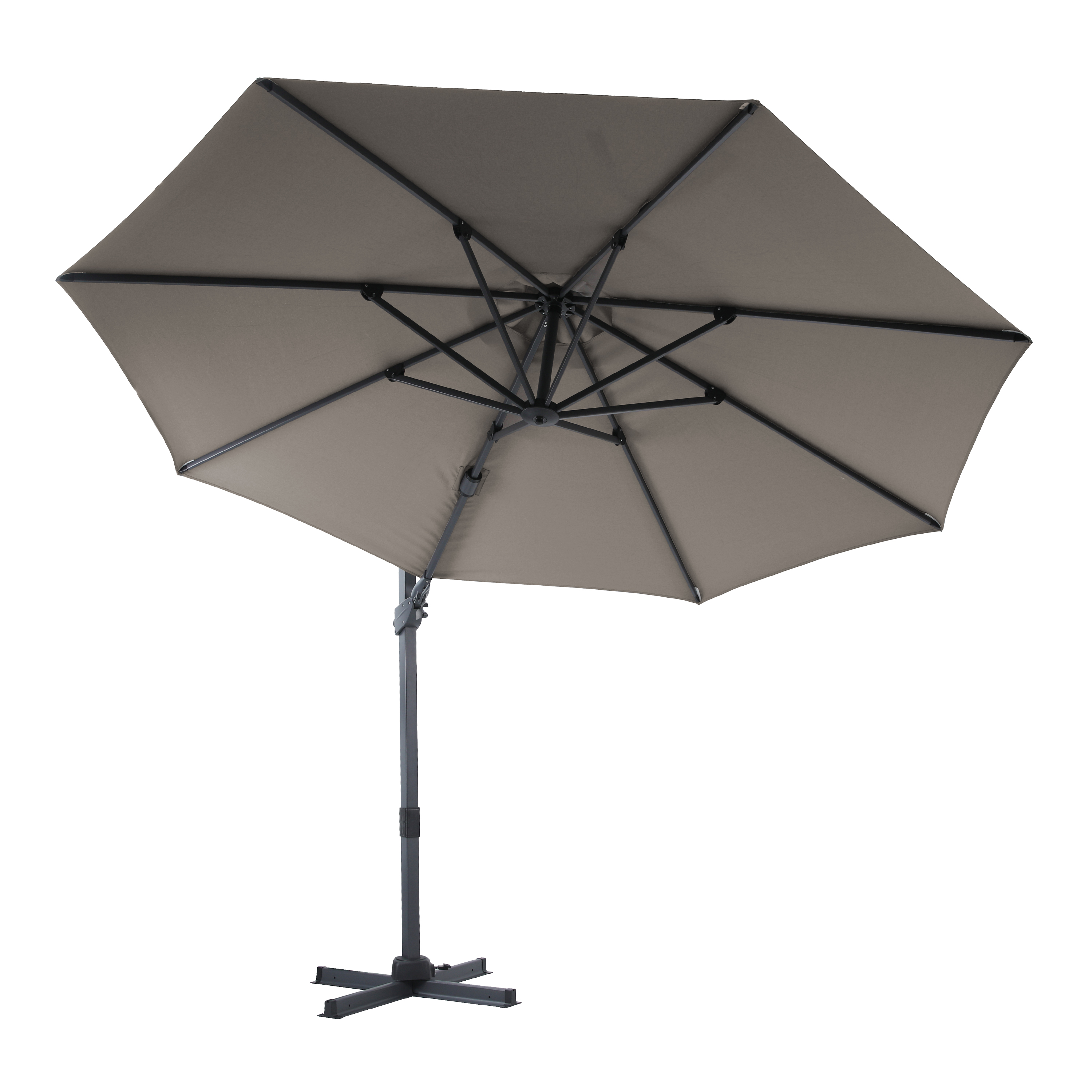 AXI Cyrus Premium Cantilever Parasol Ø 300cm Round - Grey/Taupe