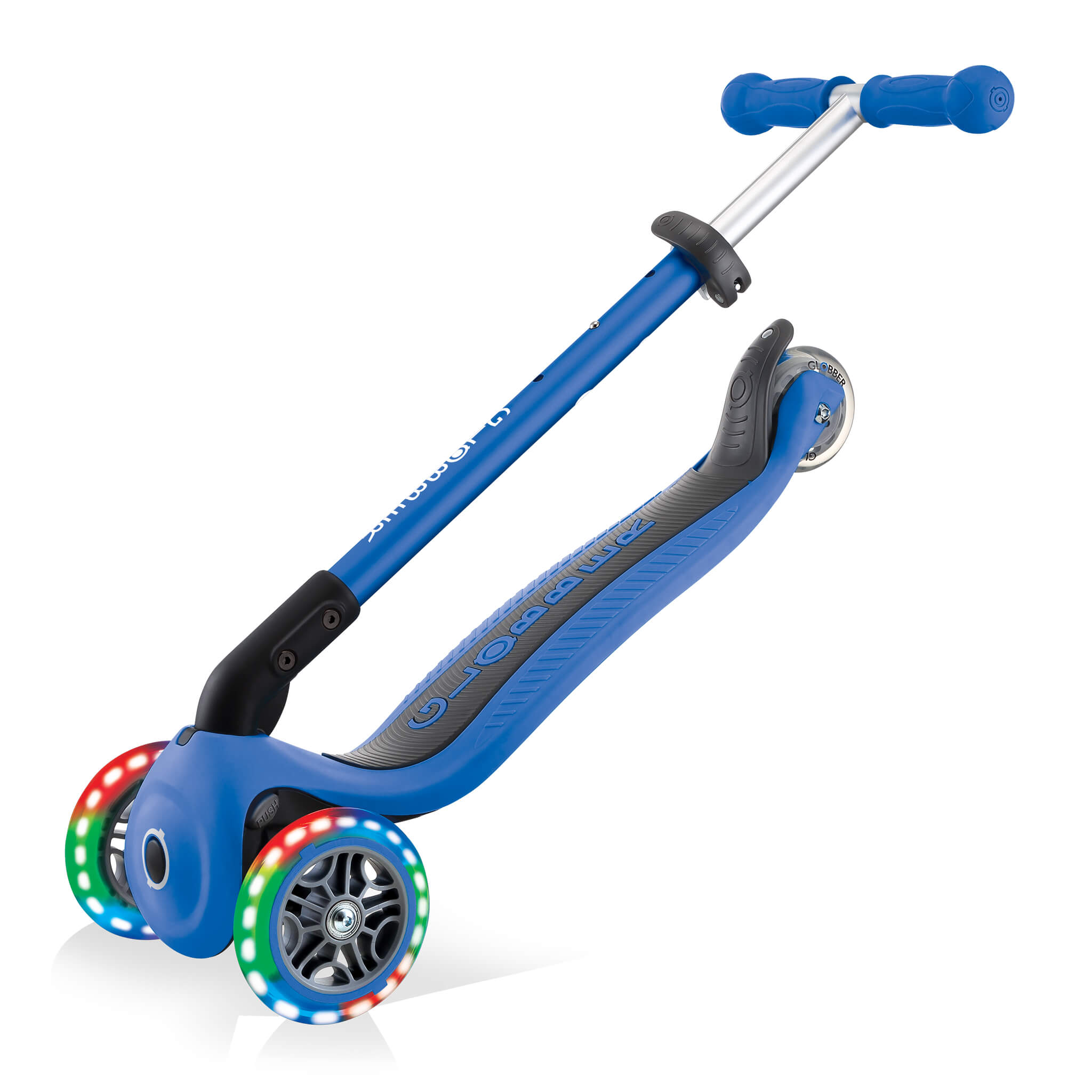 Globber Primo Foldable Lights Scooter - Blue