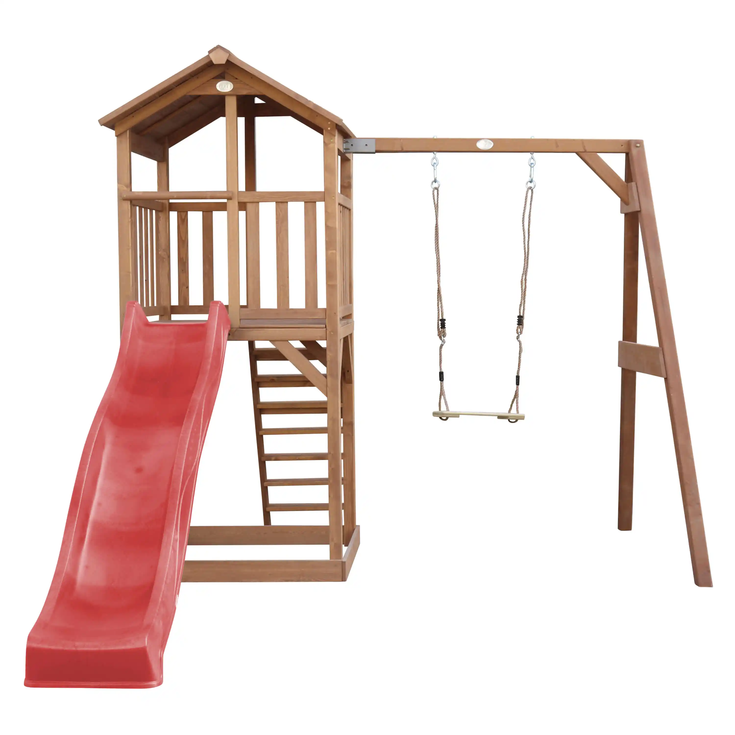 AXI Beach Tower with Single Swing Set Brown - Red