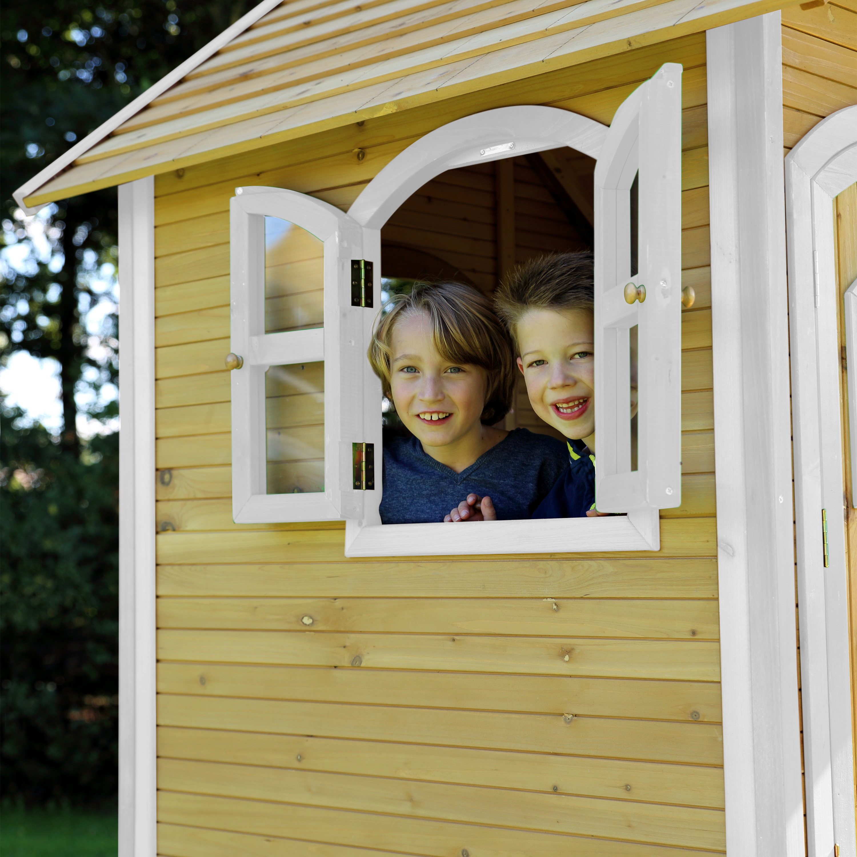 AXI Laura Playhouse Brown/White - Blue Slide