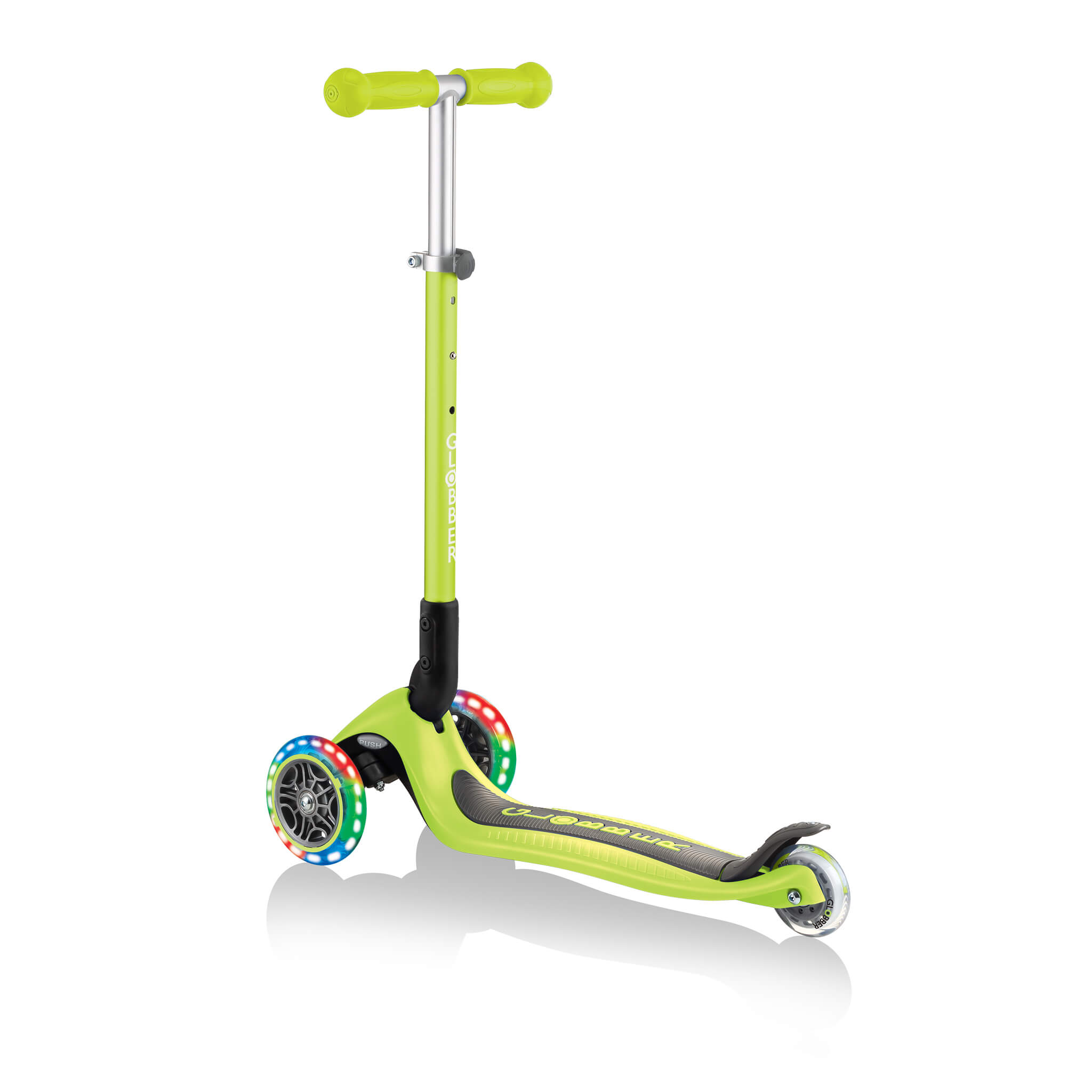 Globber Primo Foldable Lights Scooter - Green