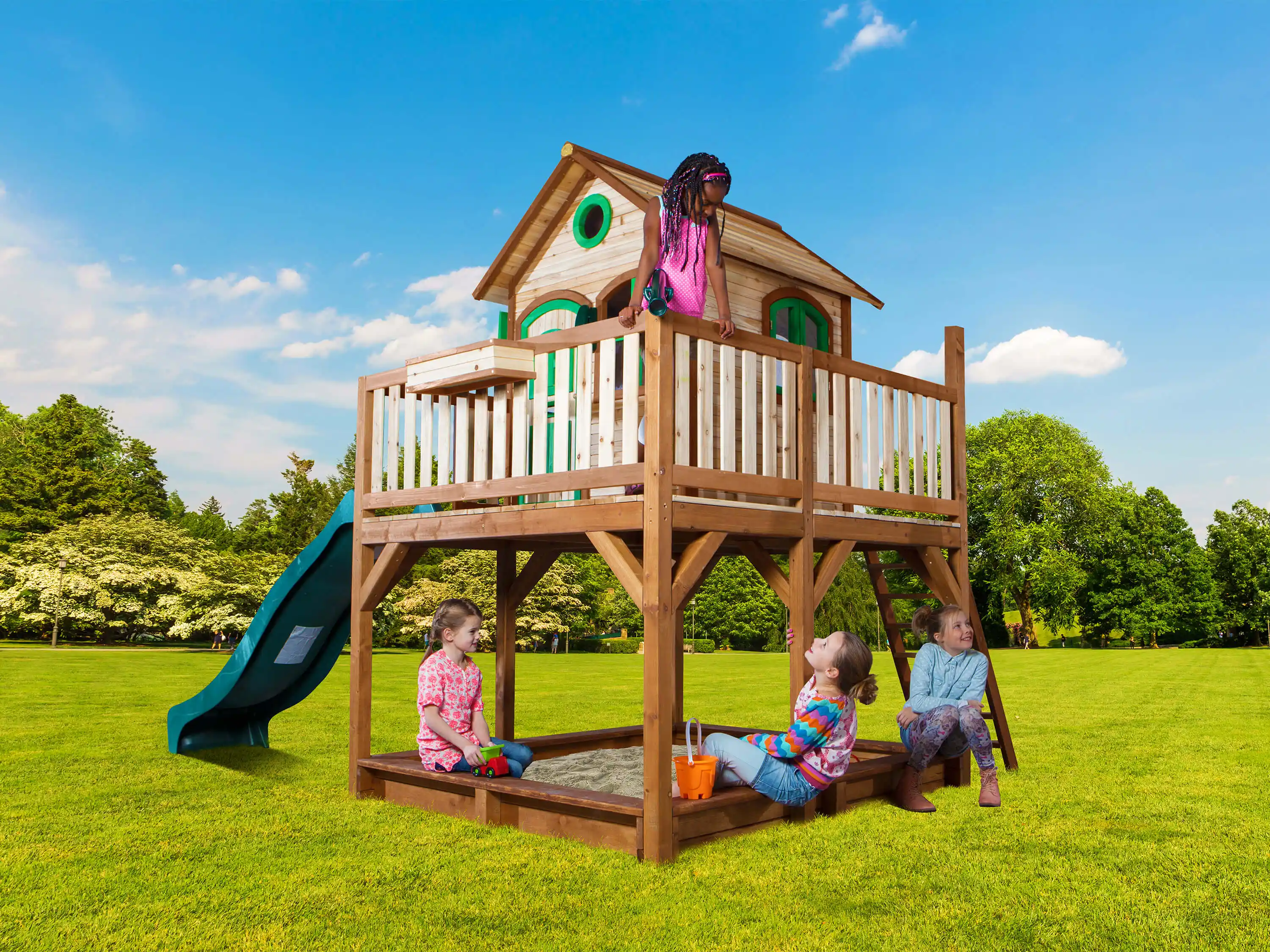 AXI Liam Playhouse Brown/Green - Green Slide