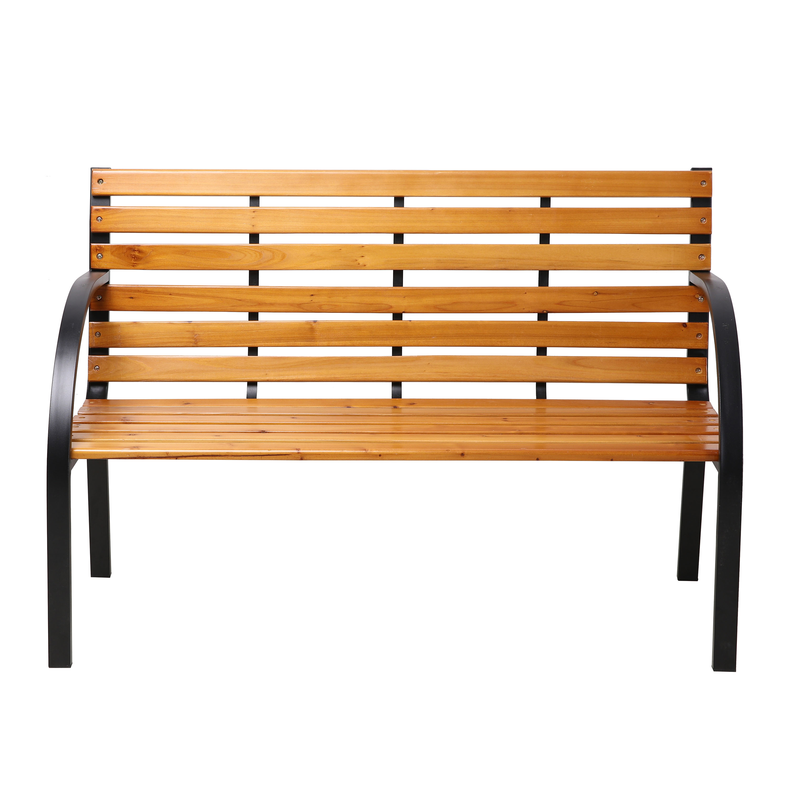 AXI Otis Wooden Bench with Matt Black Steel Frame