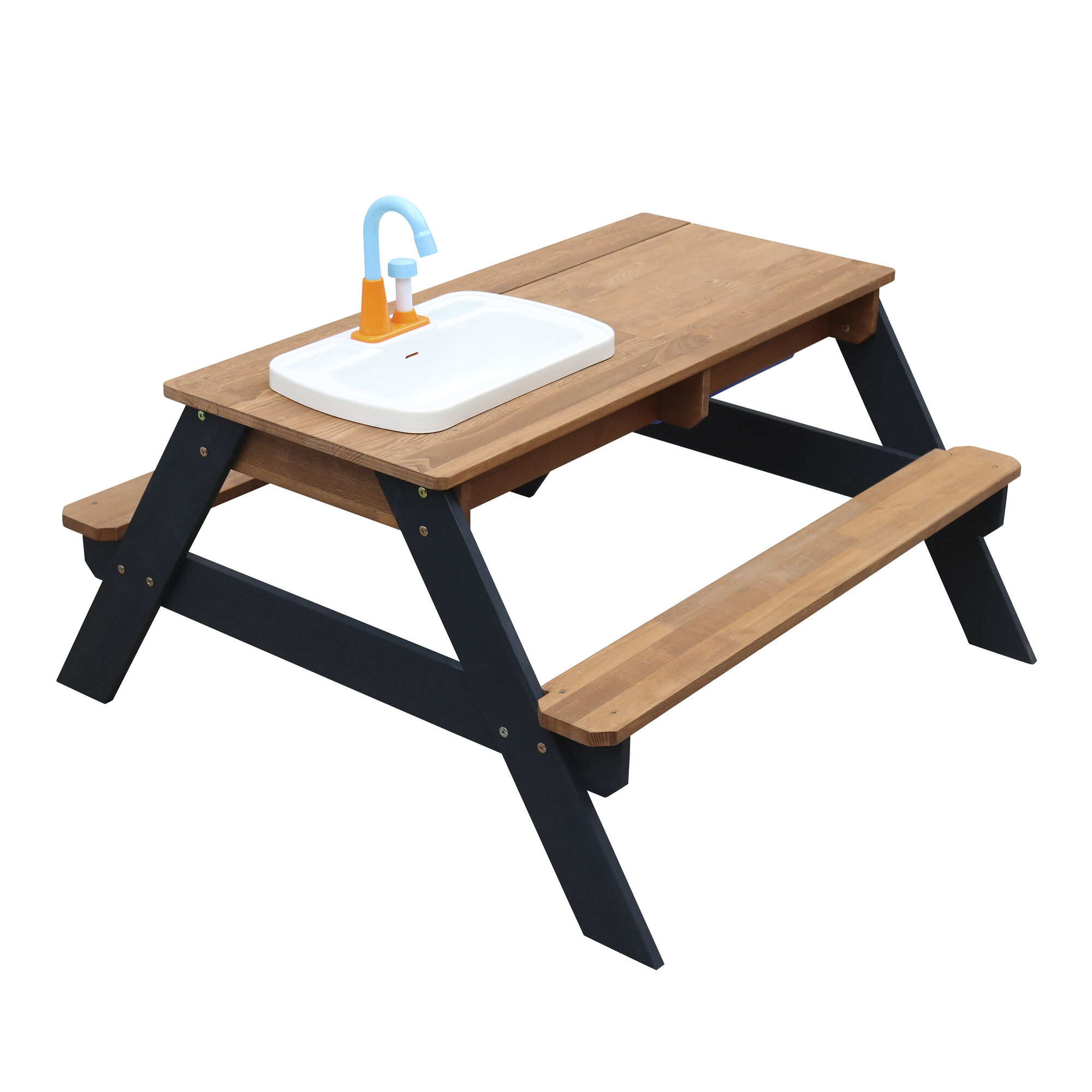 productfoto AXI Emily Zand & Water Picknicktafel met Speelkeuken wastafel Antraciet/bruin