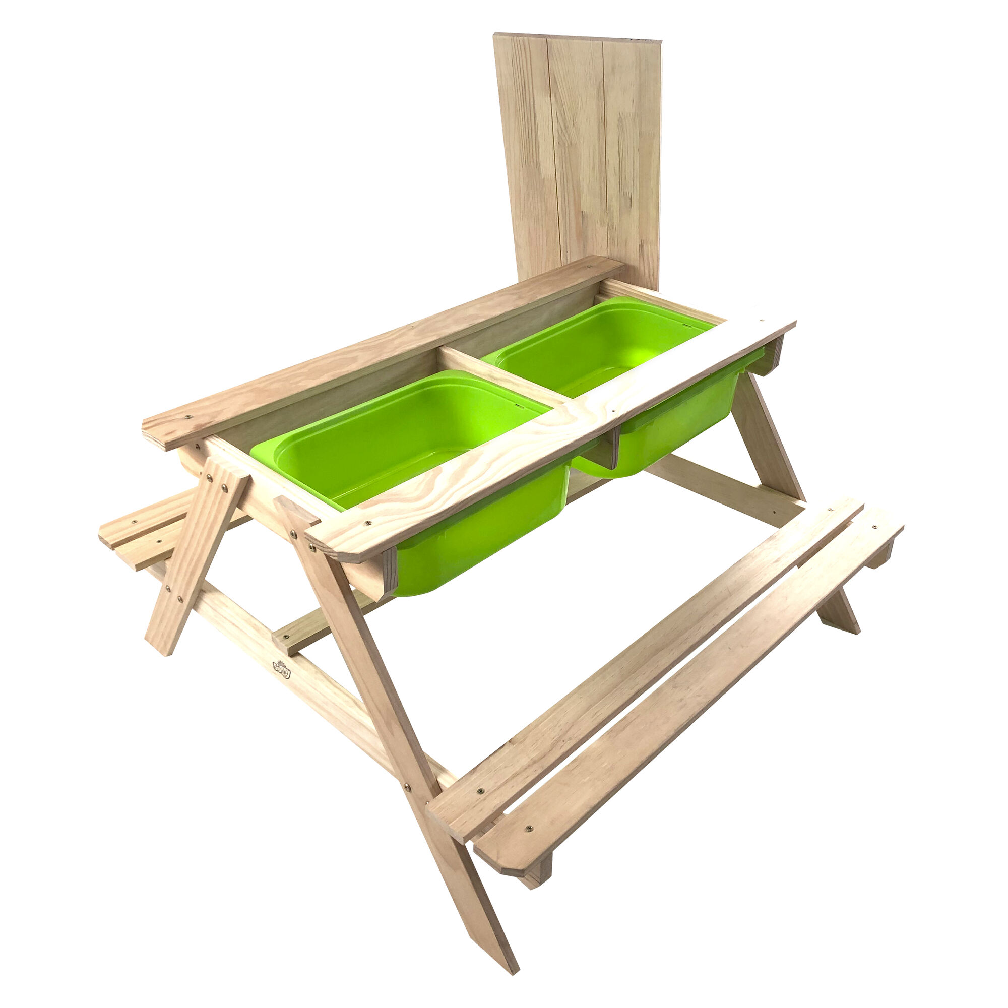 Sunny Dual Top 2.0 Sand & Water Picnic Table with Green Bins