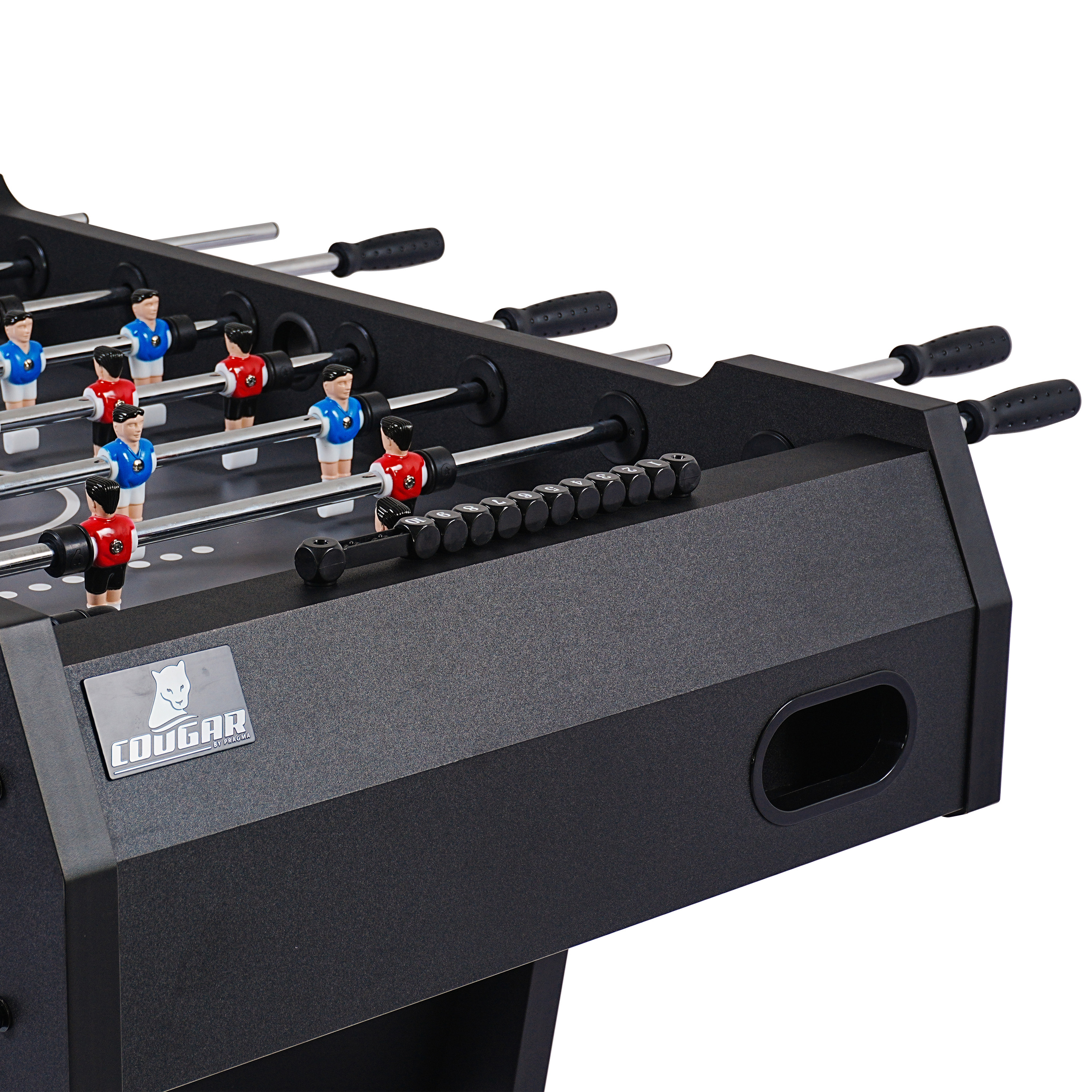 Cougar Powerkick Pro Folding Football Table Black – Grey Playing Field