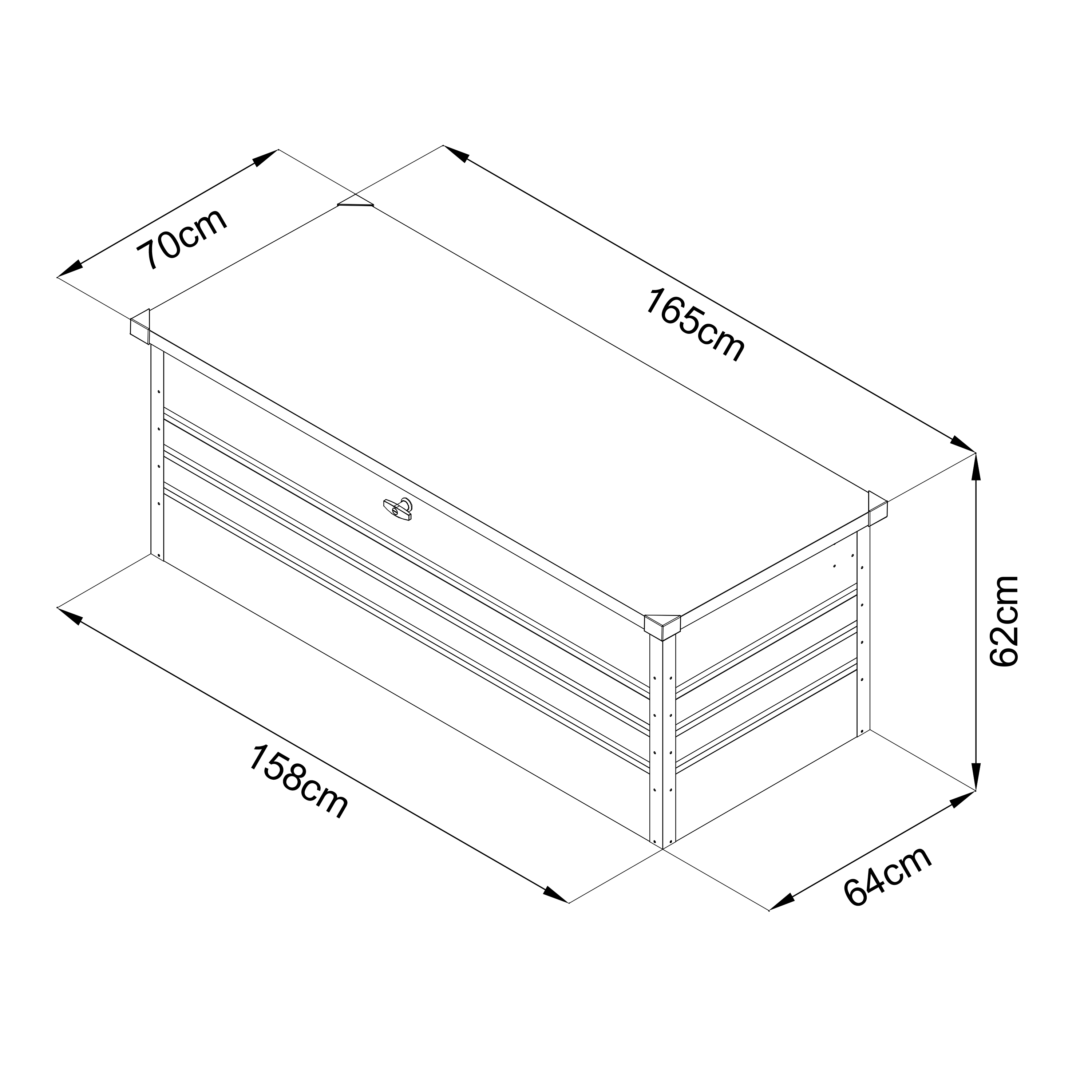 AXI Miles Metal Storage Box 600 Anthracite - 165x70x62cm