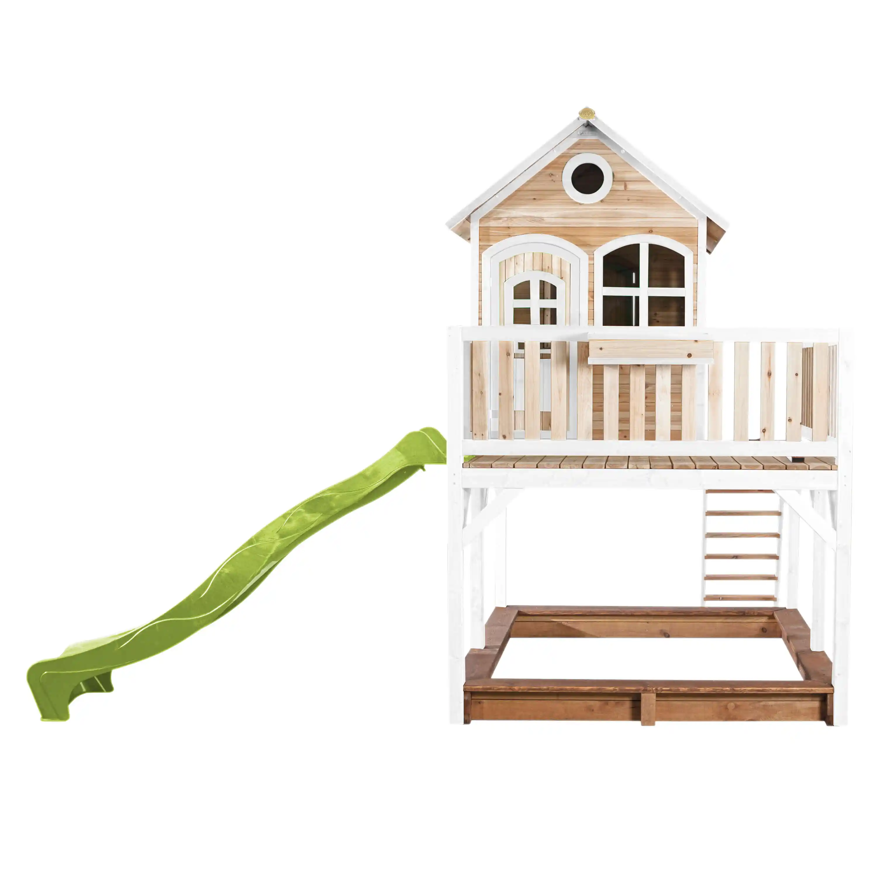 AXI Liam Playhouse Brown/White - Lime Green Slide