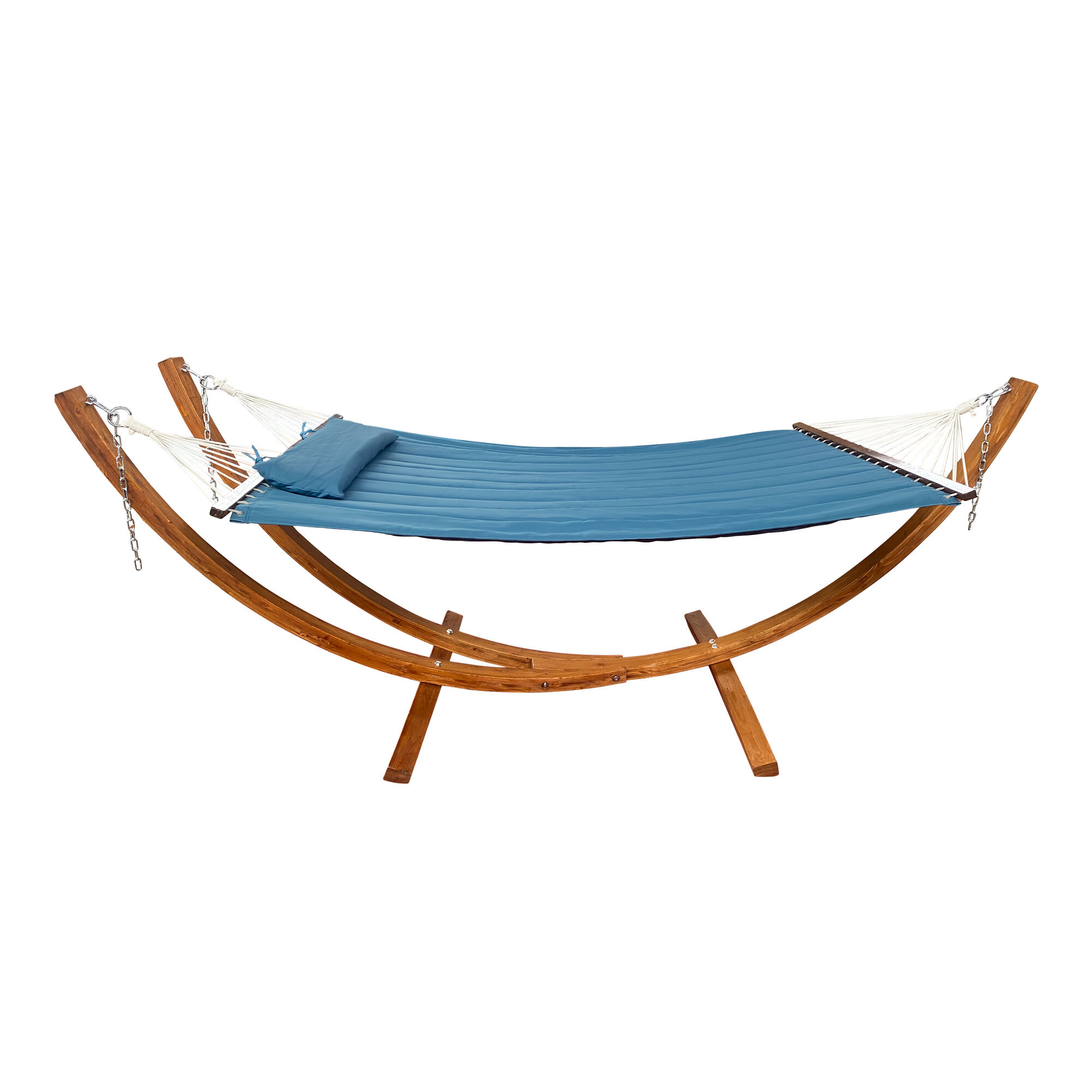 productfoto AXI Hawaii Hangmat set - Blauwe hangmat met houten frame