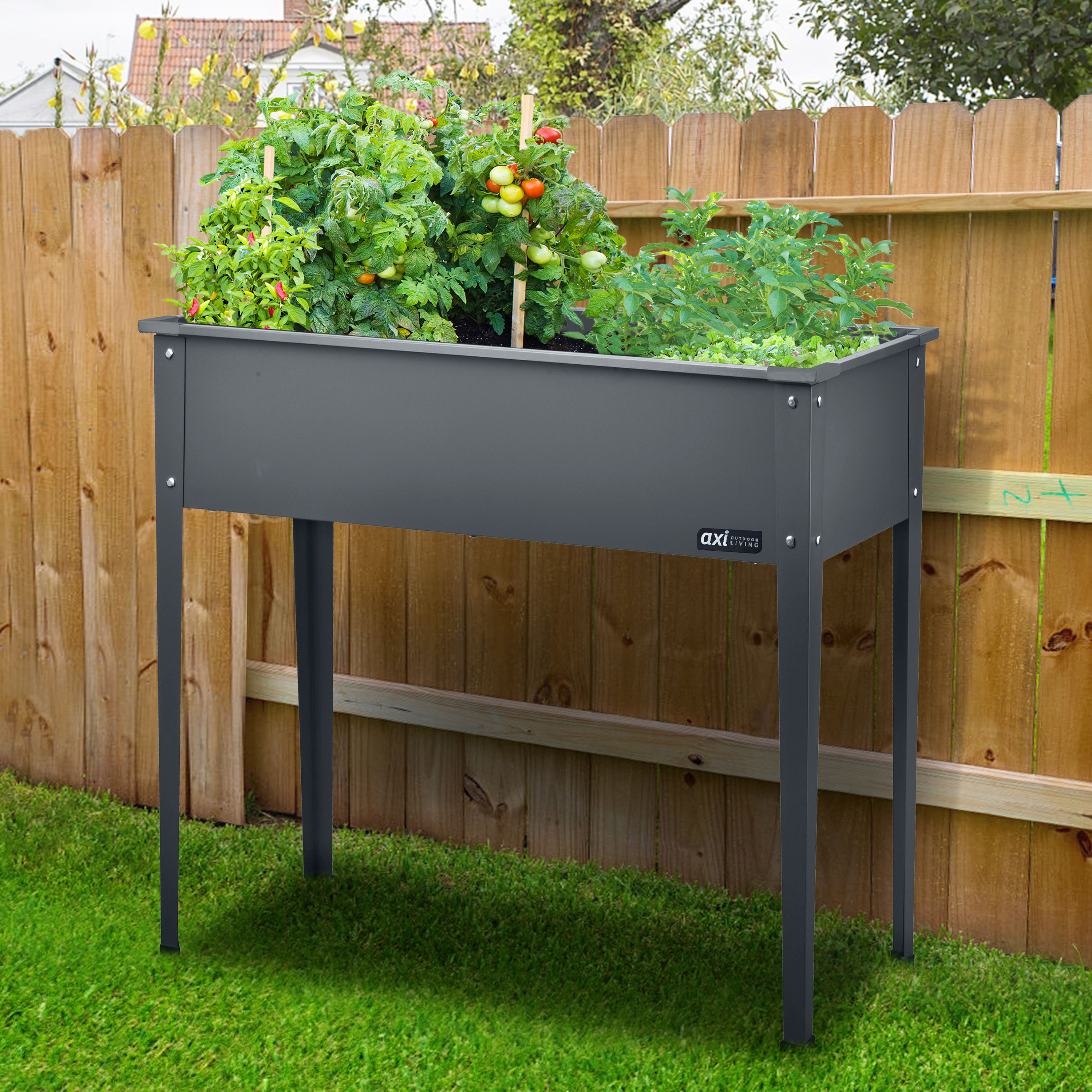 AXI Raised Planter Metal Anthracite