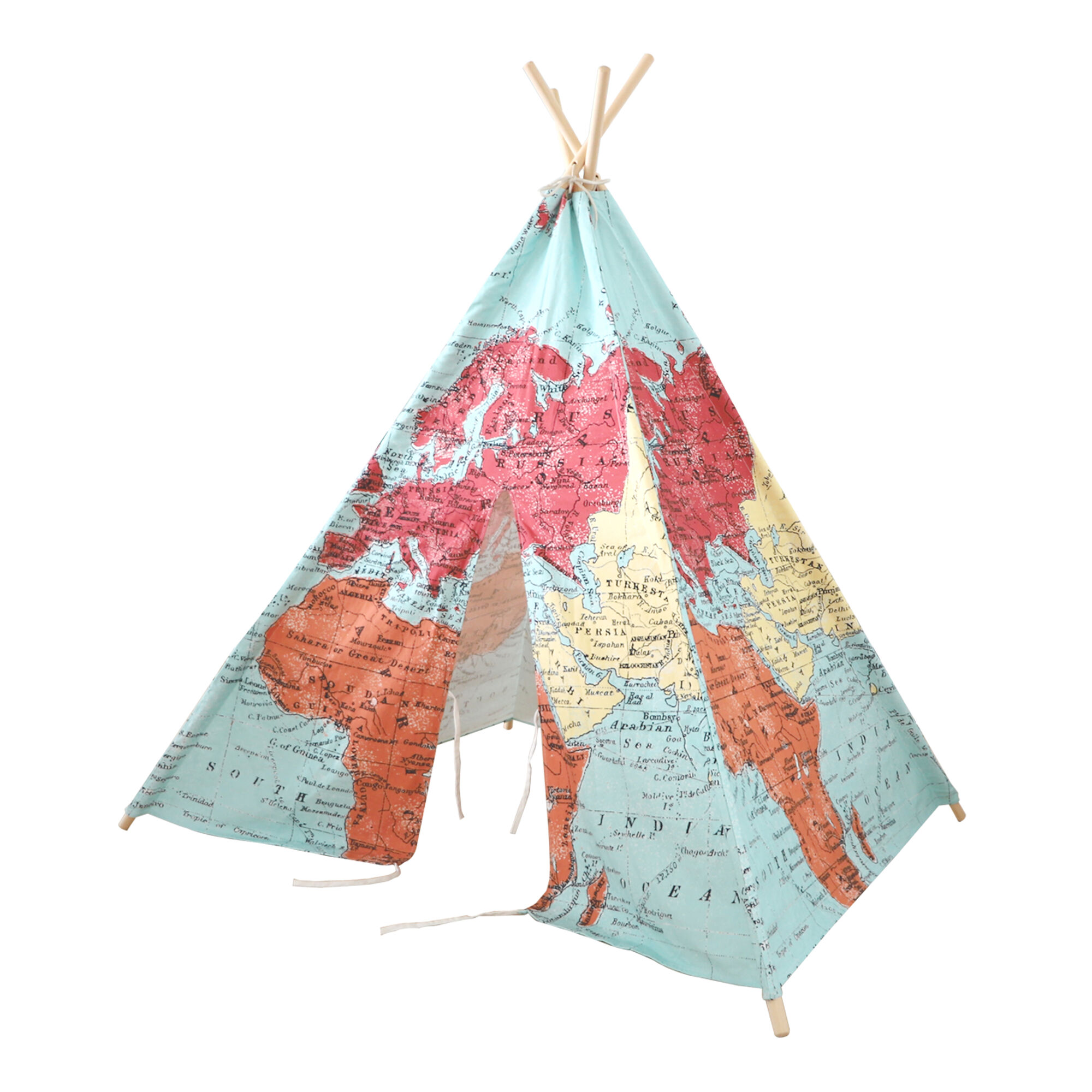 Sunny World Map Teepee Tent - Multicolor