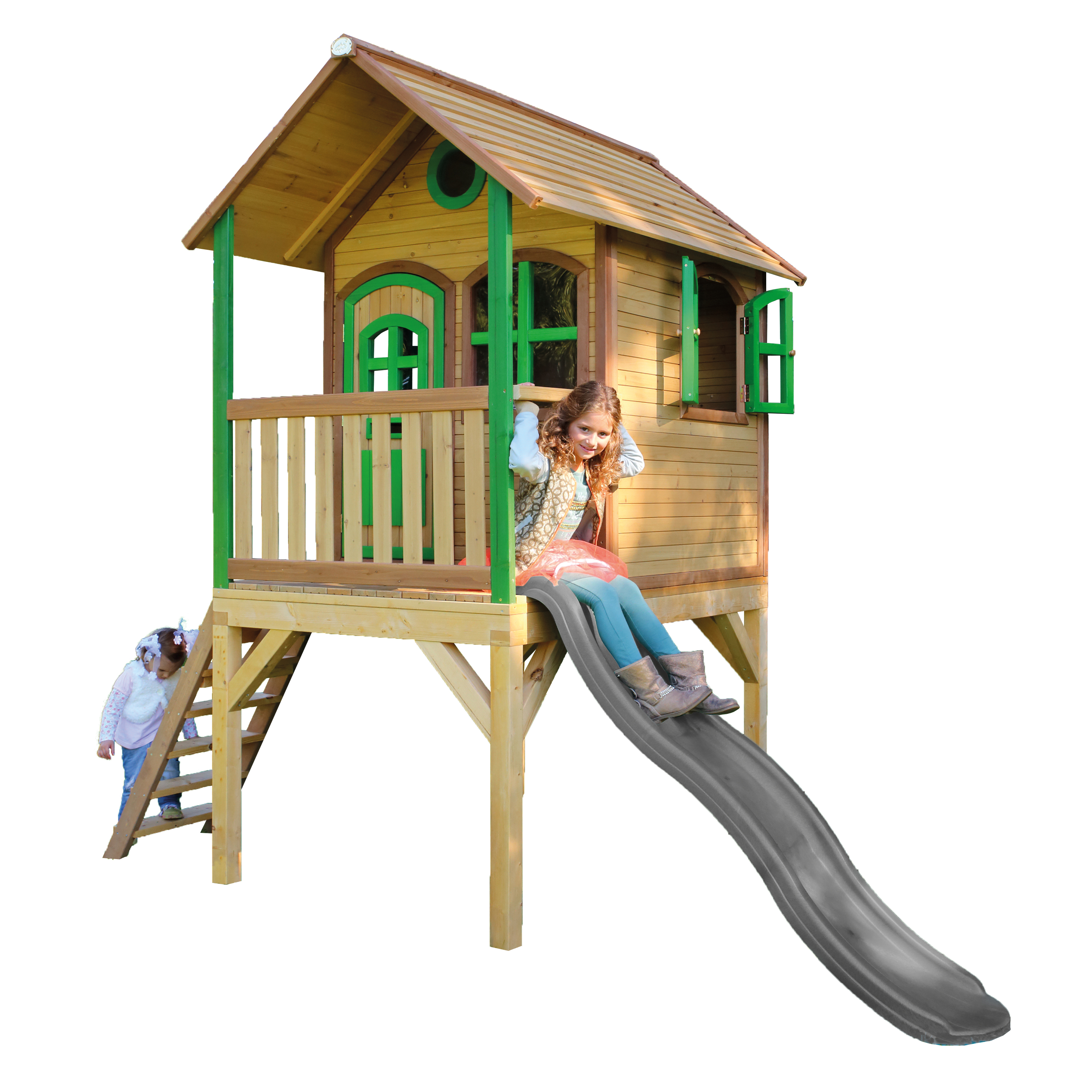 AXI Laura Playhouse Brown/Green - Grey Slide