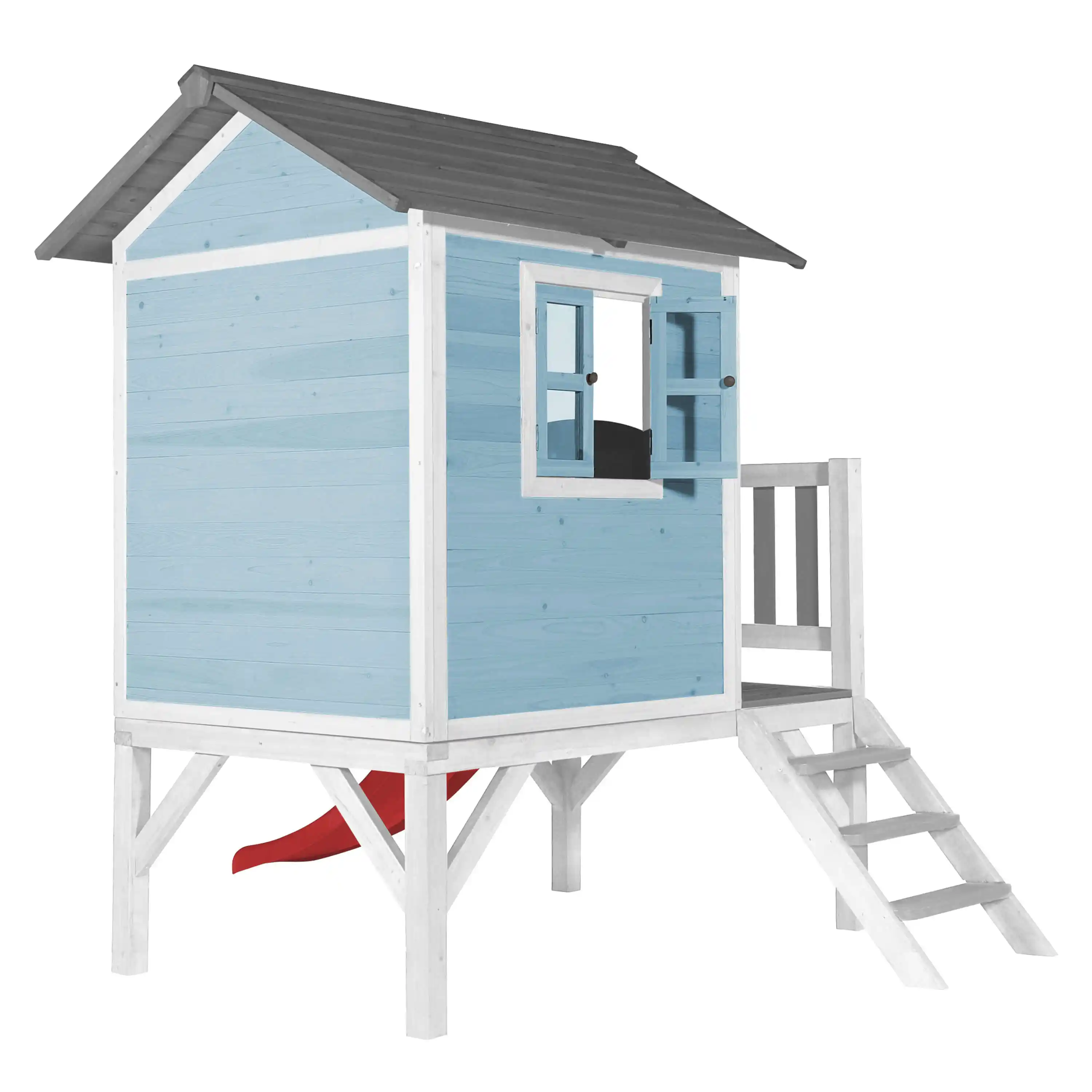 AXI Lodge XL Playhouse Caribbean Blue - Red Slide