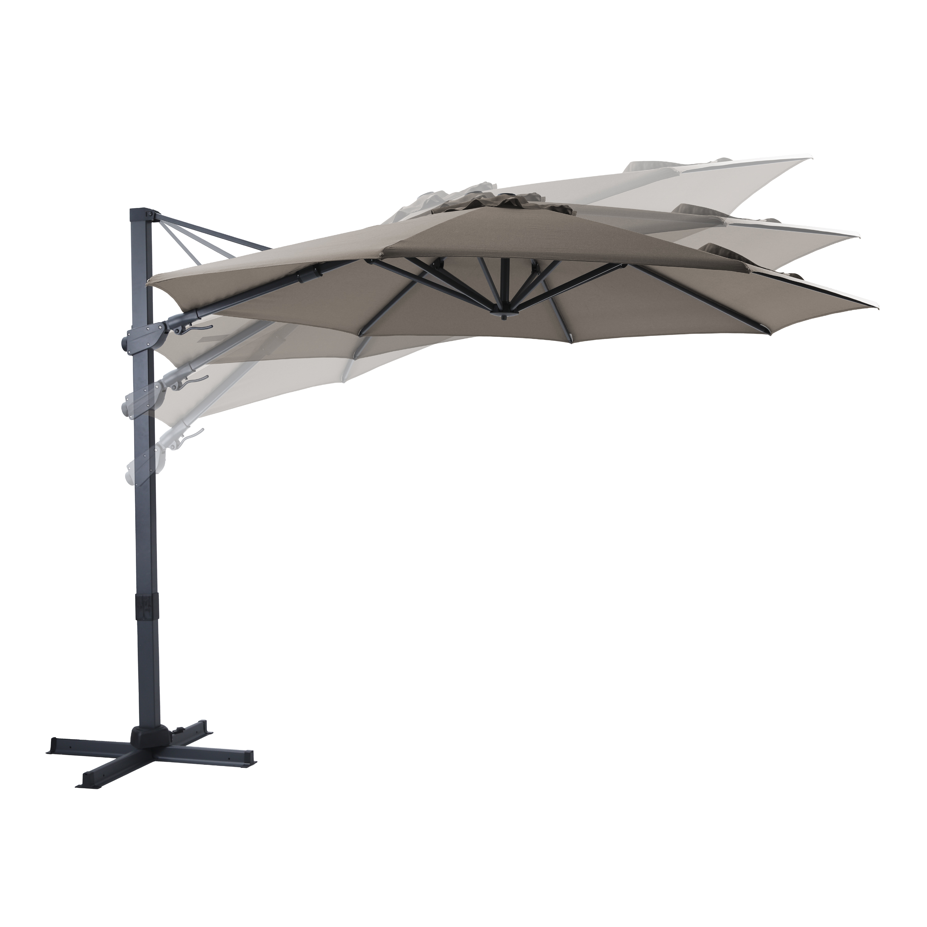 AXI Cyrus Premium Cantilever Parasol Ø 300cm Round - Grey/Taupe