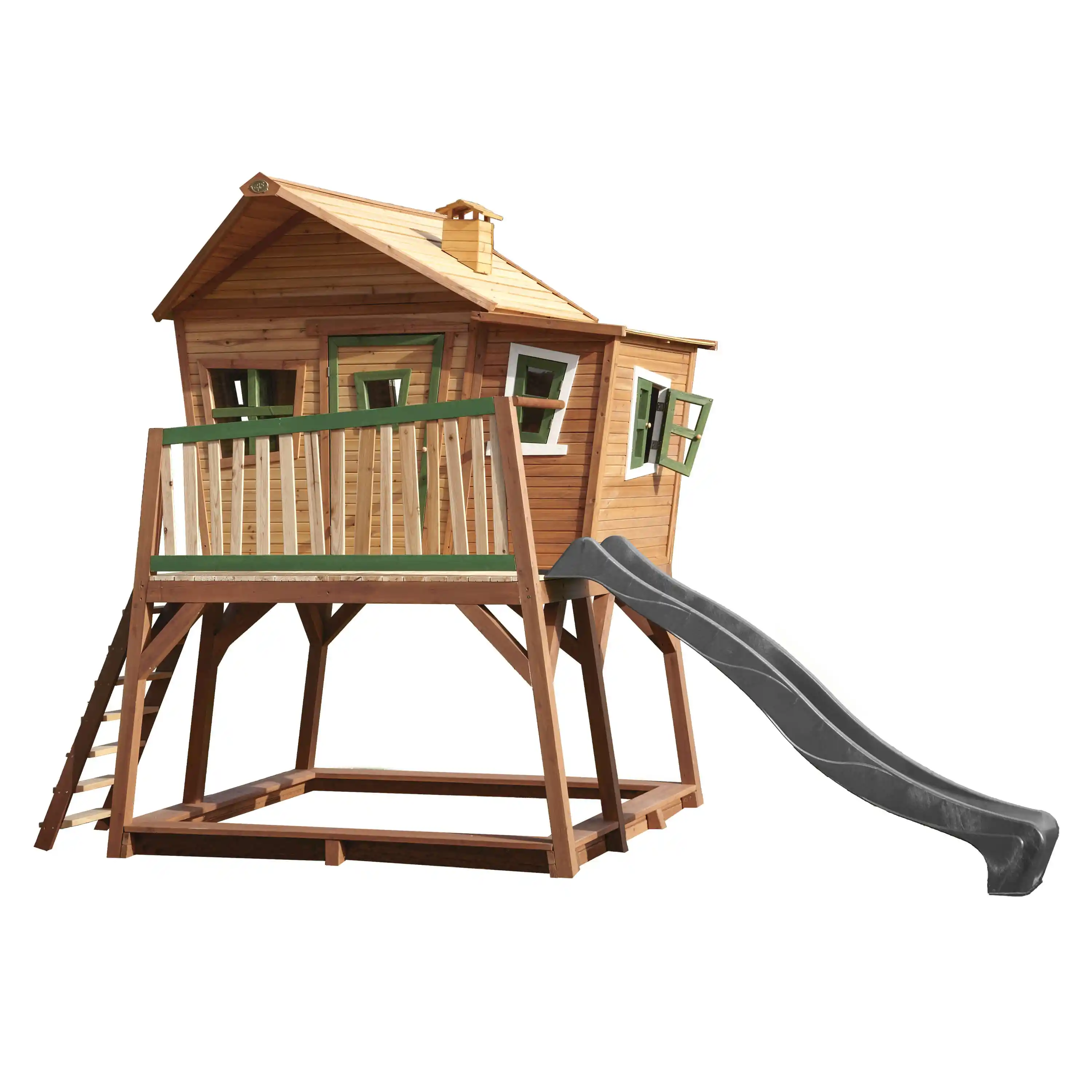 AXI Max Playhouse Brown/Green - Grey Slide