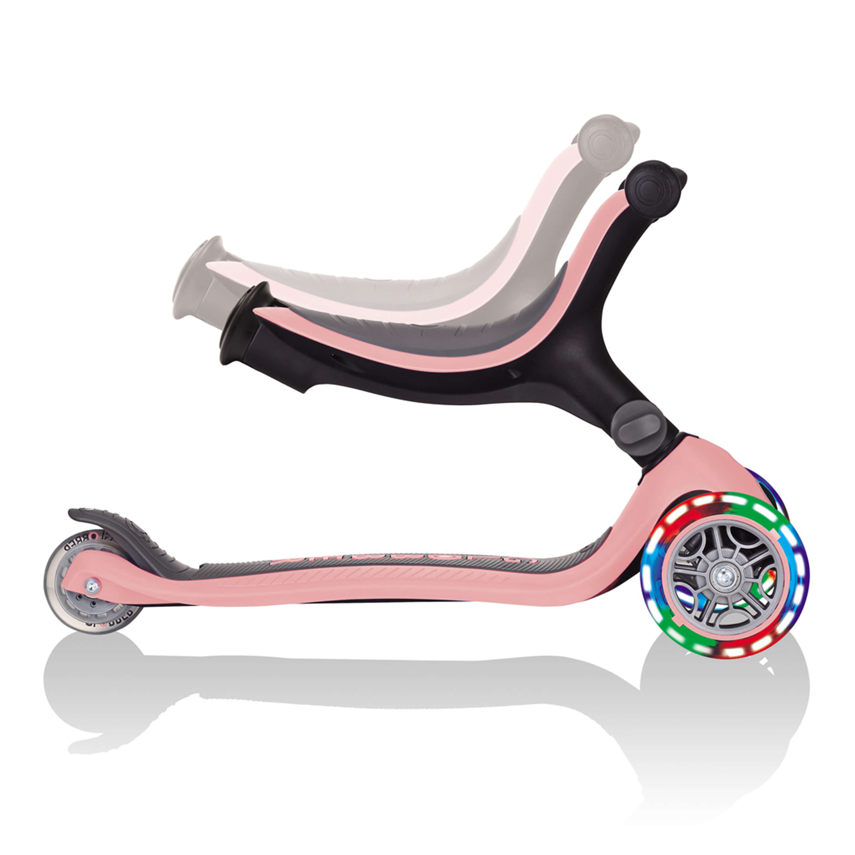 Globber Go Up Foldable Plus Lights 3-in-1 Step Pastel Roze