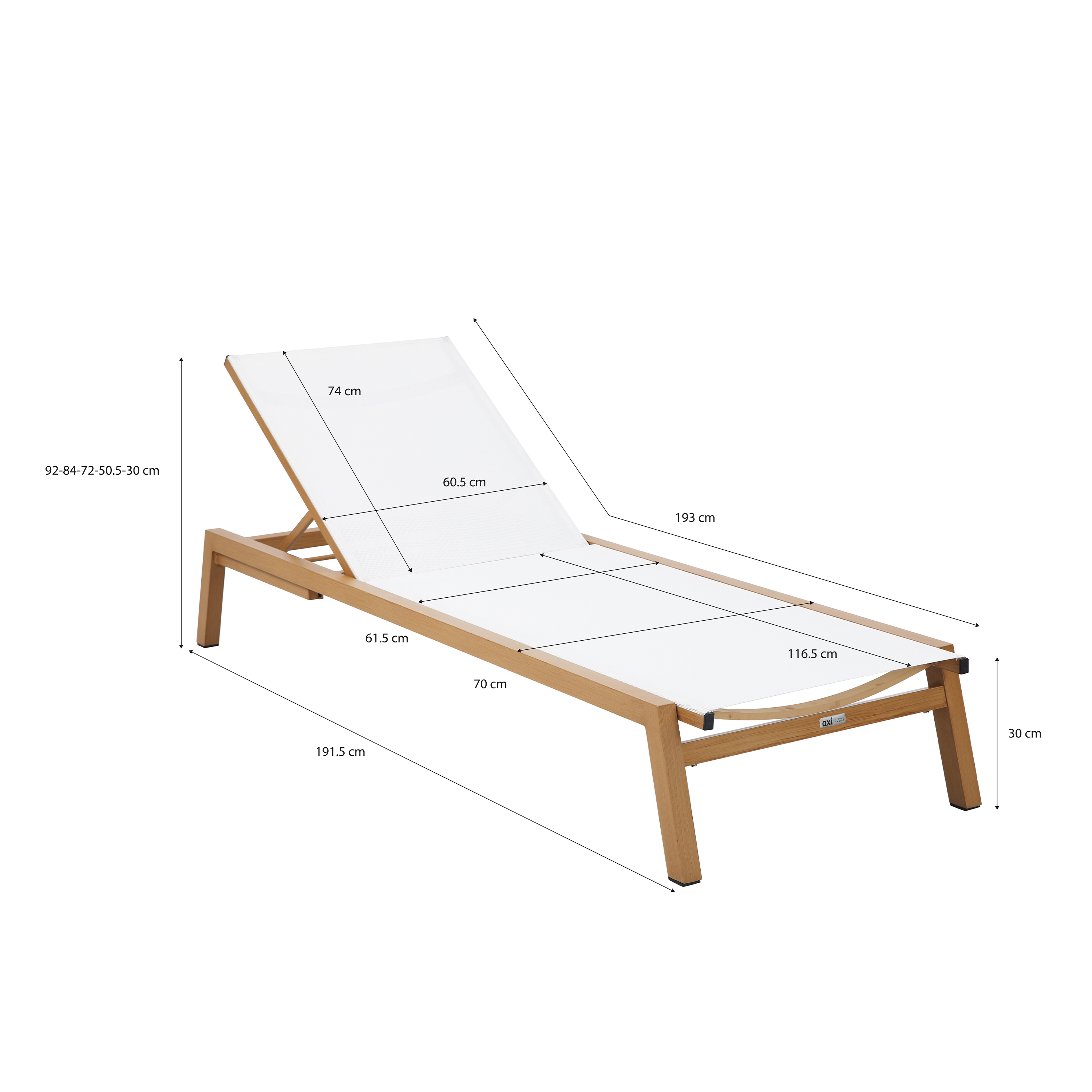 AXI Logan Sunbed - Wood-look/Cream