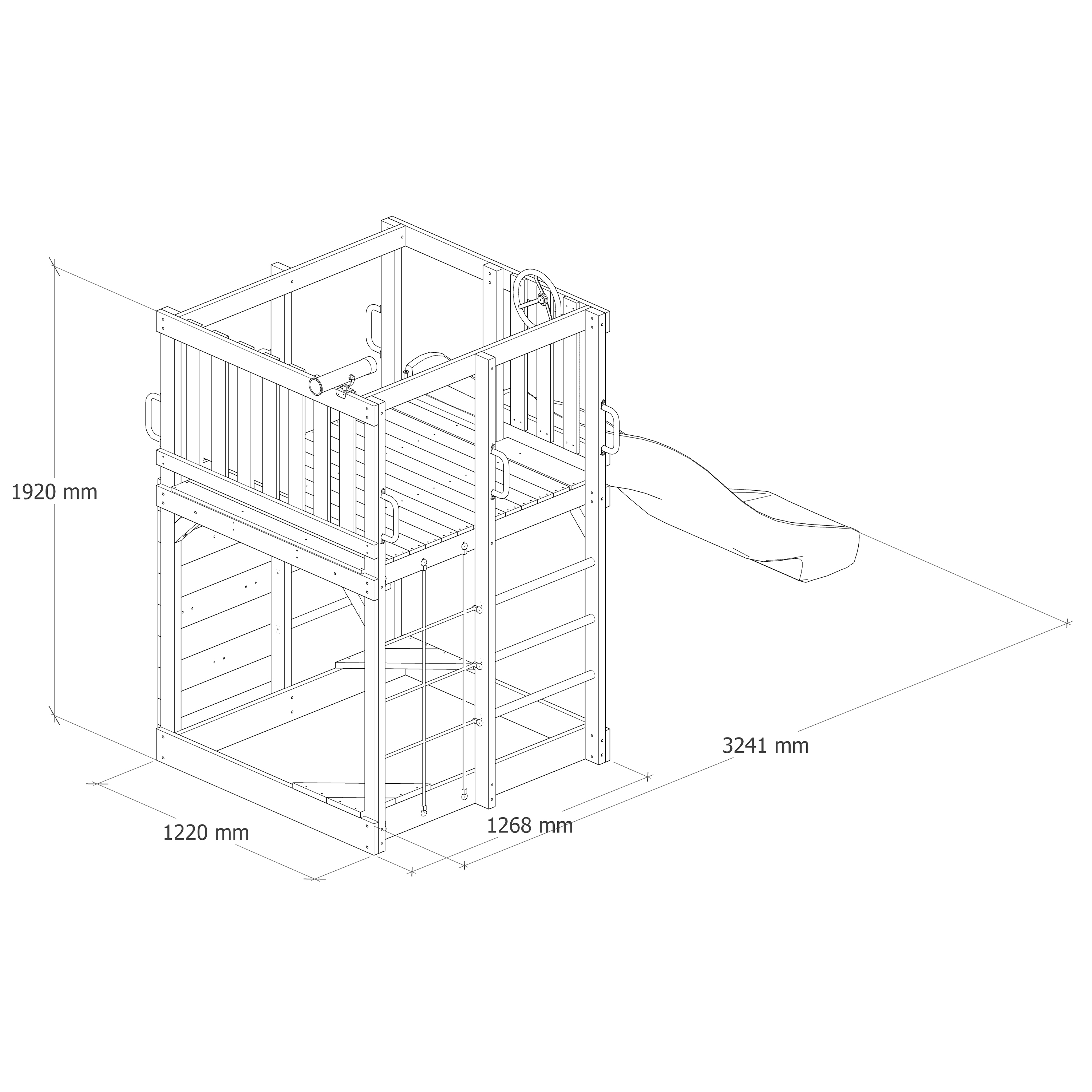 AXI Sam Climbing Frame with Climbing Wall, Climbing Net and Monkey Bars – Pastel Pink Slide