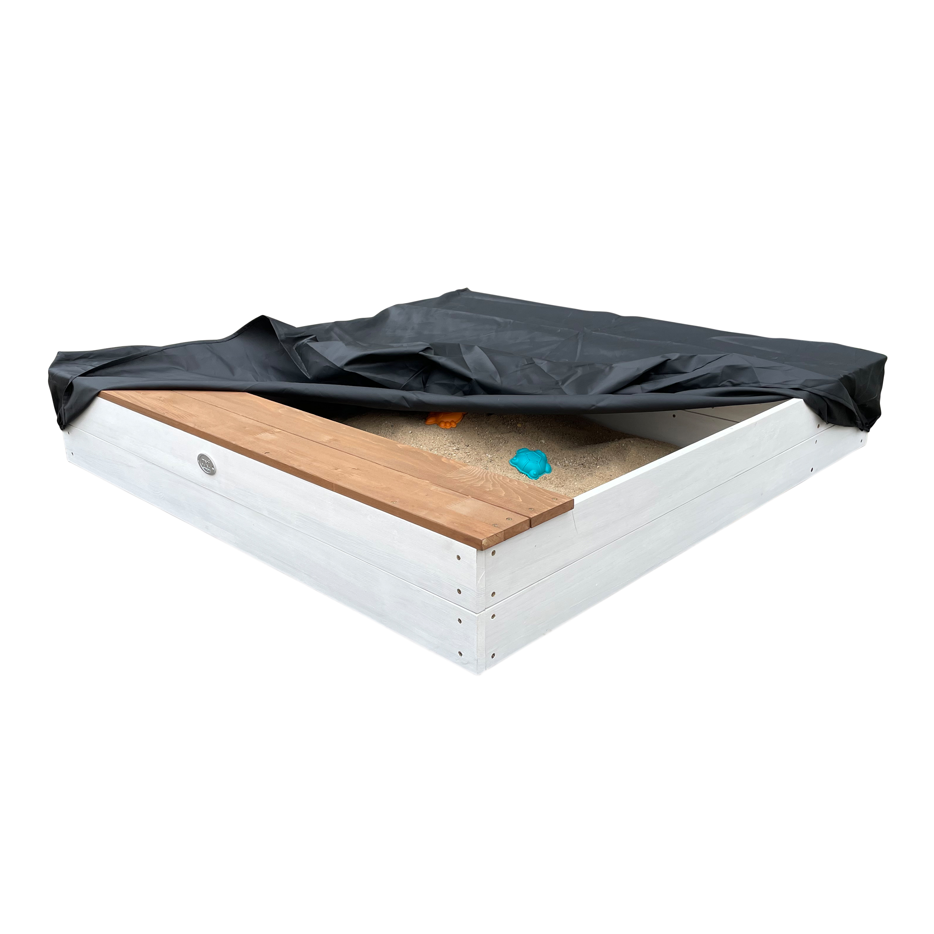 AXI Evy Sandbox with Bins and Storage - 119 x 117 cm - White/Brown