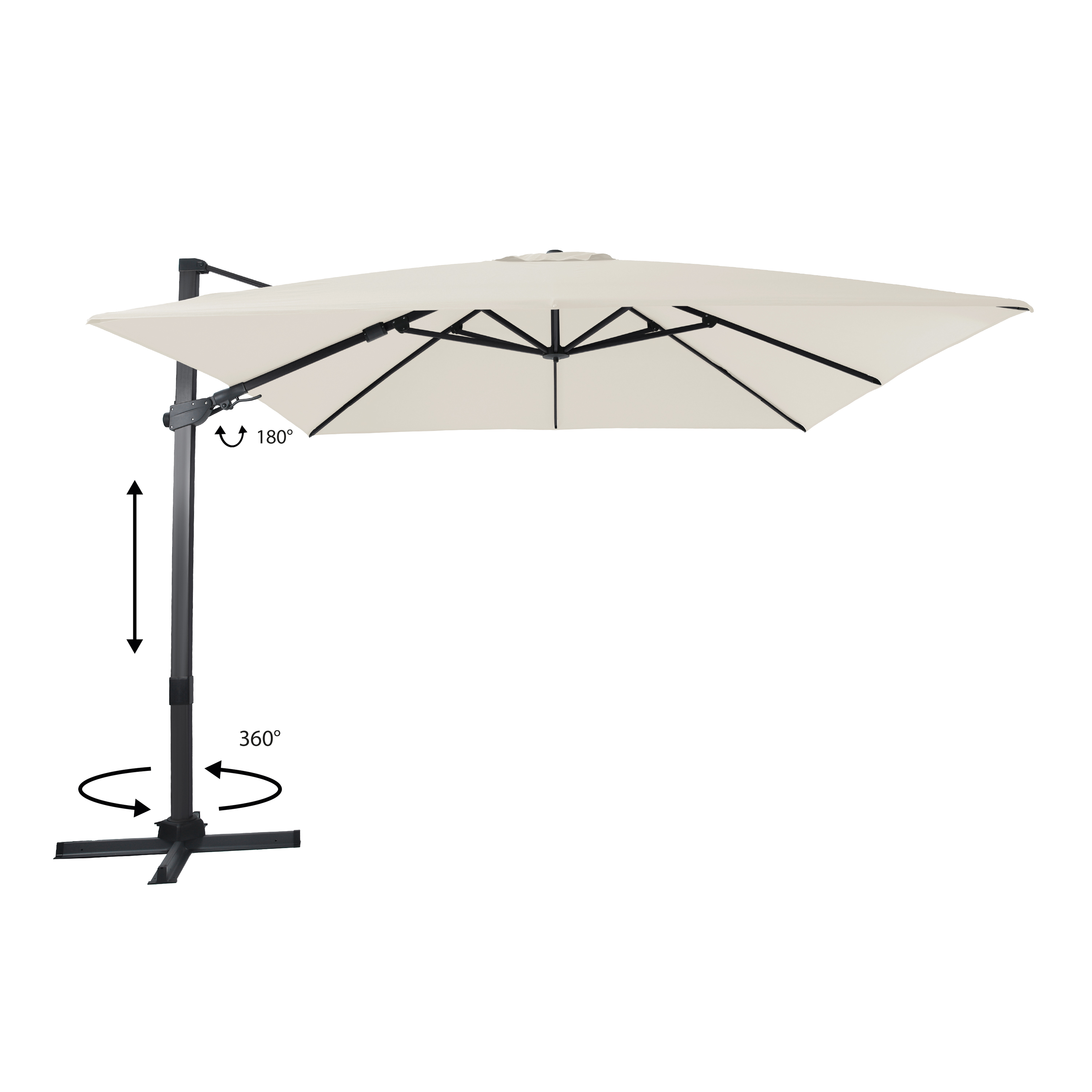 AXI Apollo Premium Cantilever Parasol 300x300cm - Grey/Beige