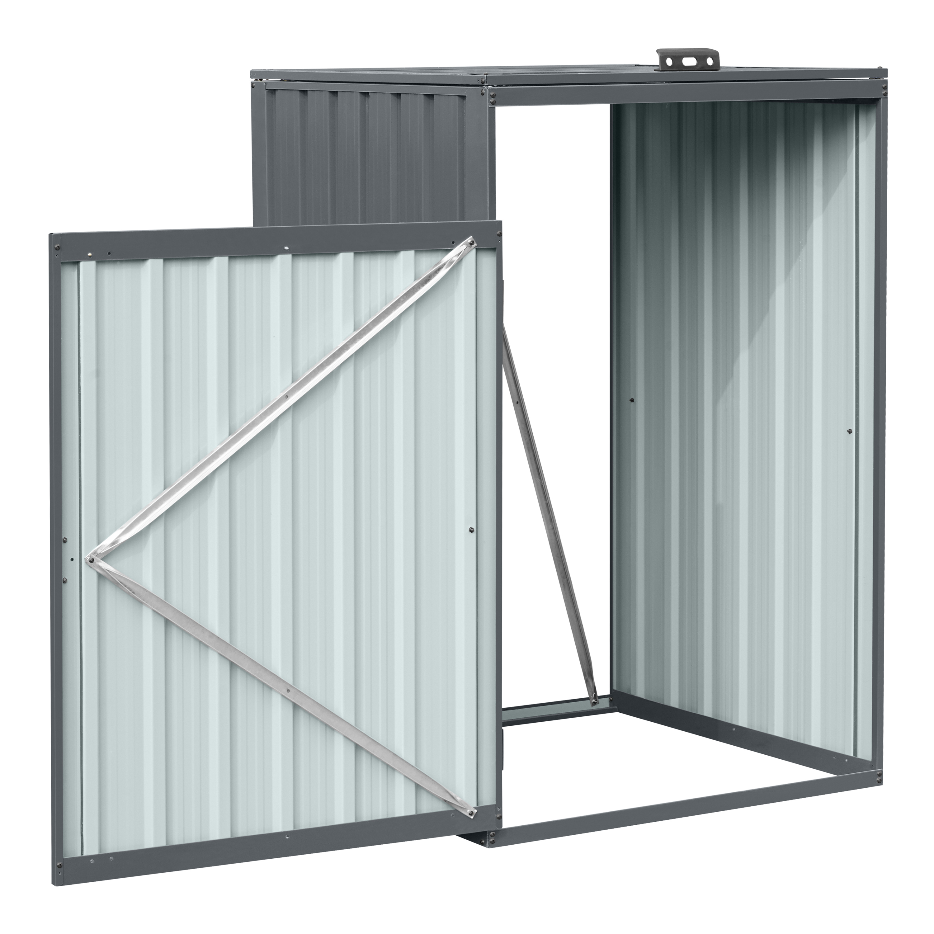 AXI Owen Metal Garbage Bin Shed Anthracite - 1 Garbage Bin