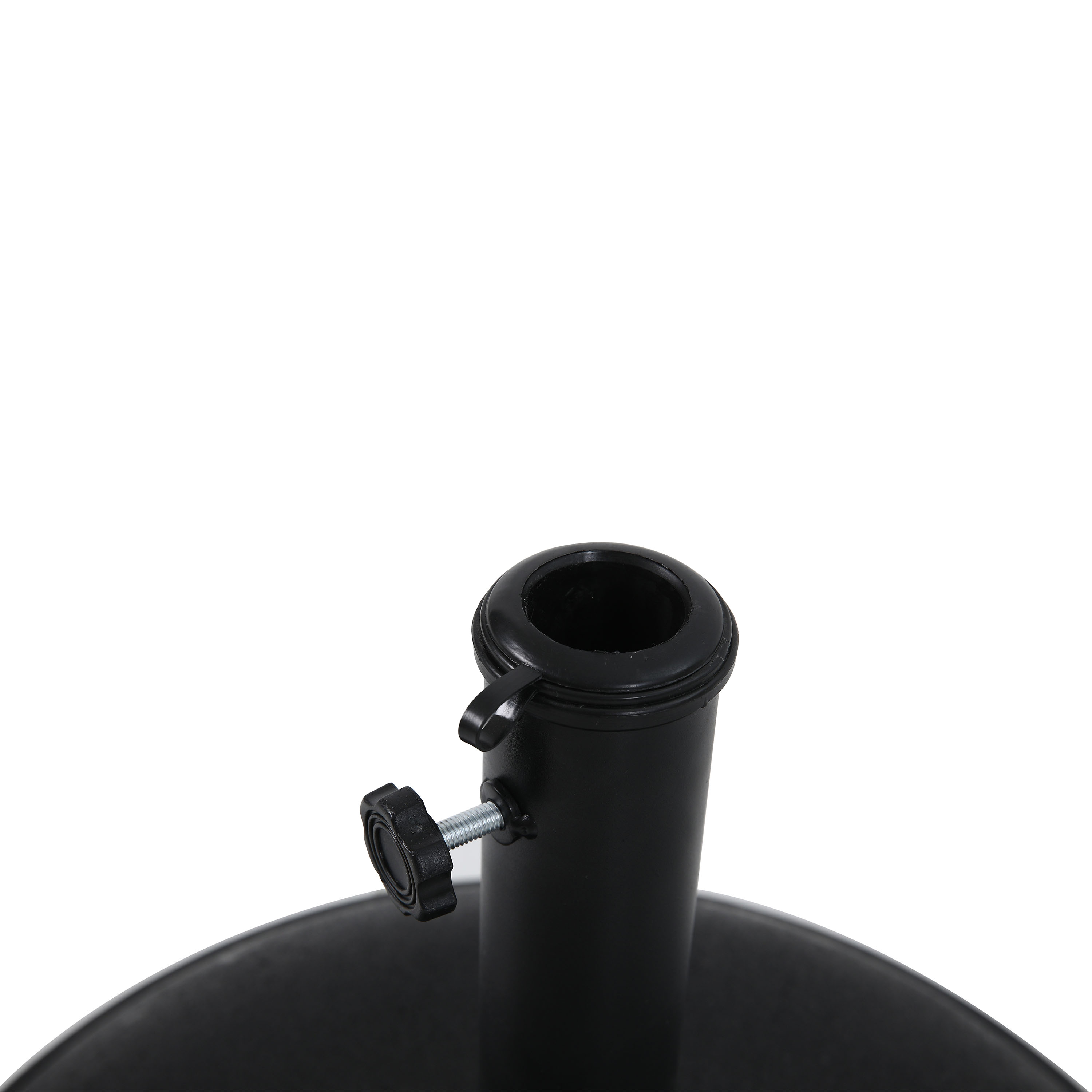 AXI Noor Centre Pole Parasol Ø 300cm incl. parasol base Oak-look/Terracotta