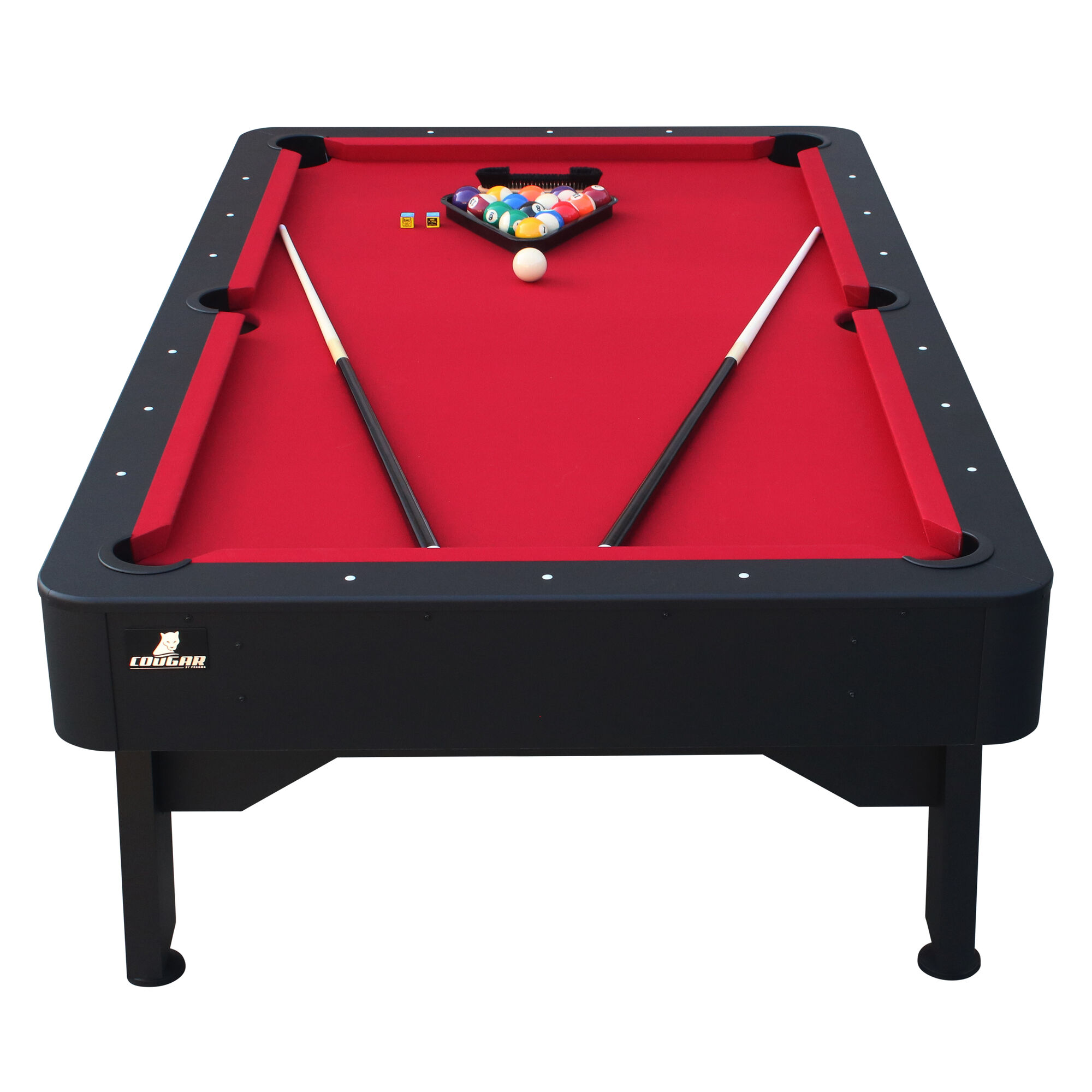 Cougar Arch Pro Pool Table - Black/Red