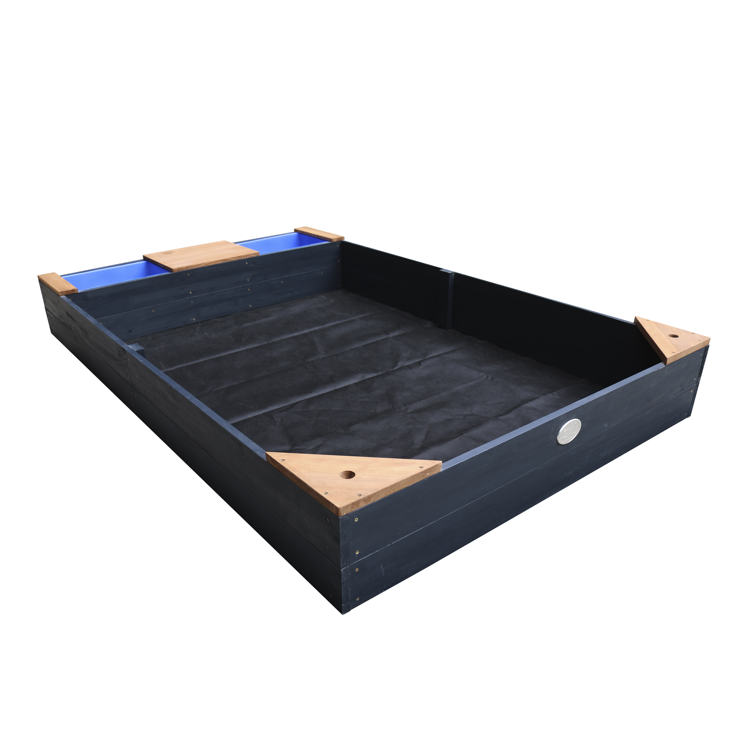 AXI Kelly Sandbox with Bins and Bench - 180 x 115 cm - Anthracite/Brown
