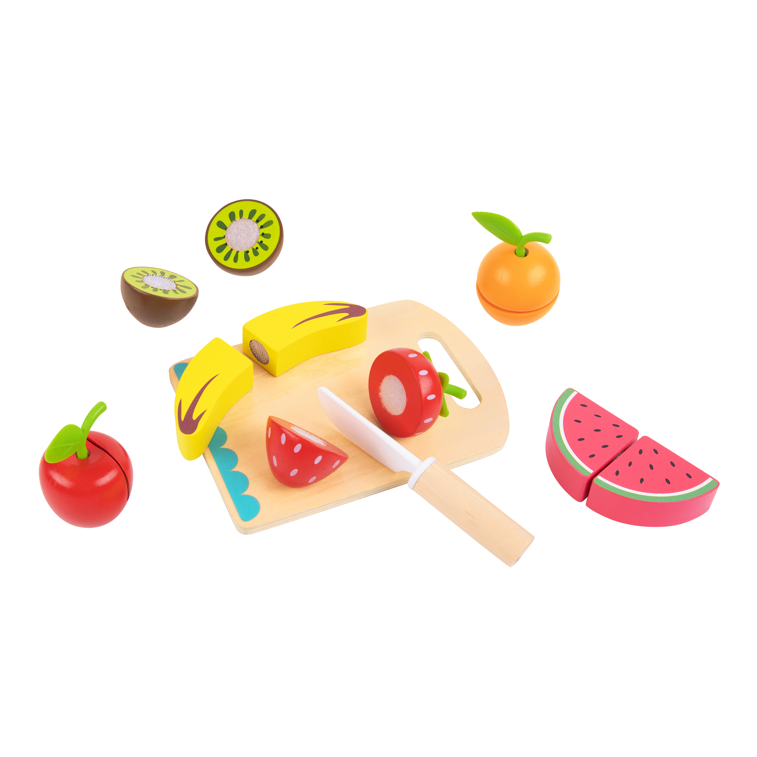 Tooky Toy Wooden Cutting Play Set Fruit