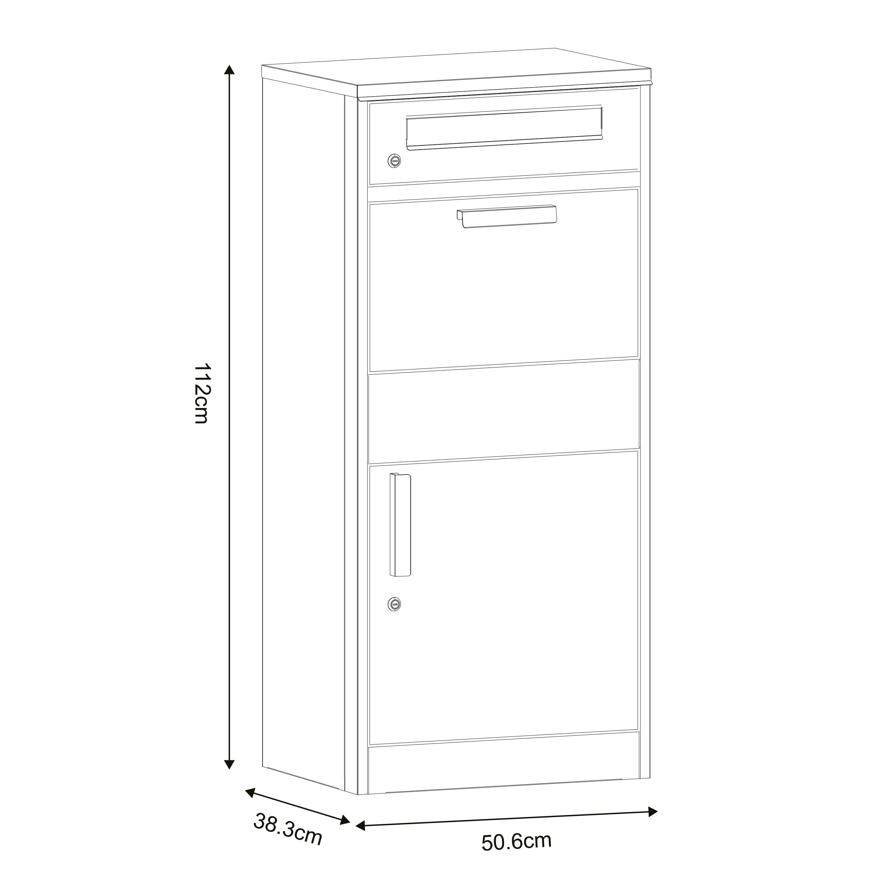 AXI Levi Metal Parcel Mailbox in Anthracite/Wood Look