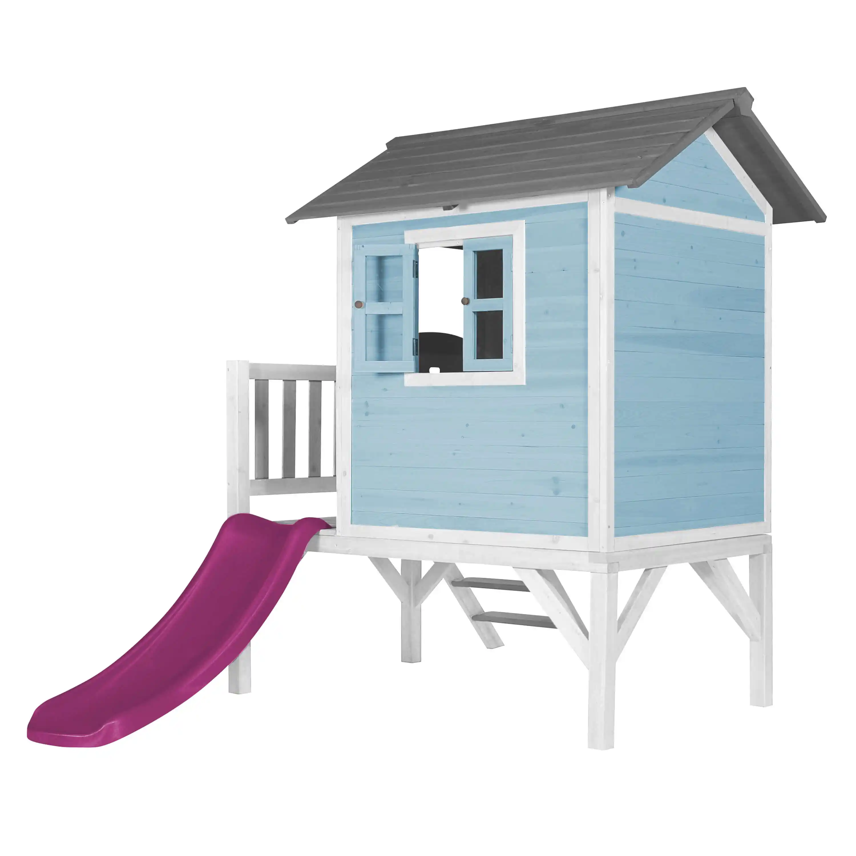 AXI Lodge XL Playhouse Caribbean Blue - Purple Slide