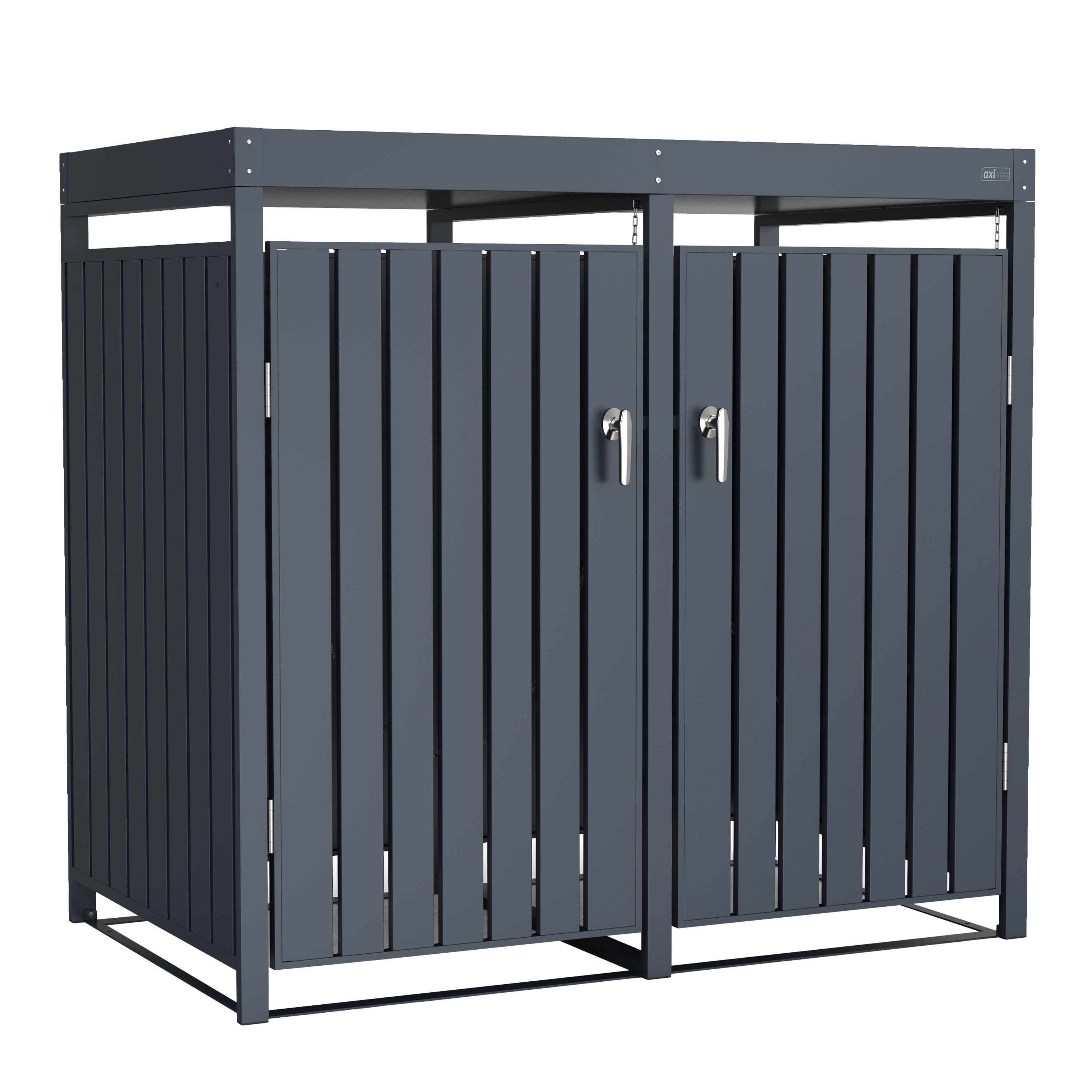 AXI Leon Metal Garbage Bin Shed with Planter - 2 Garbage Bins