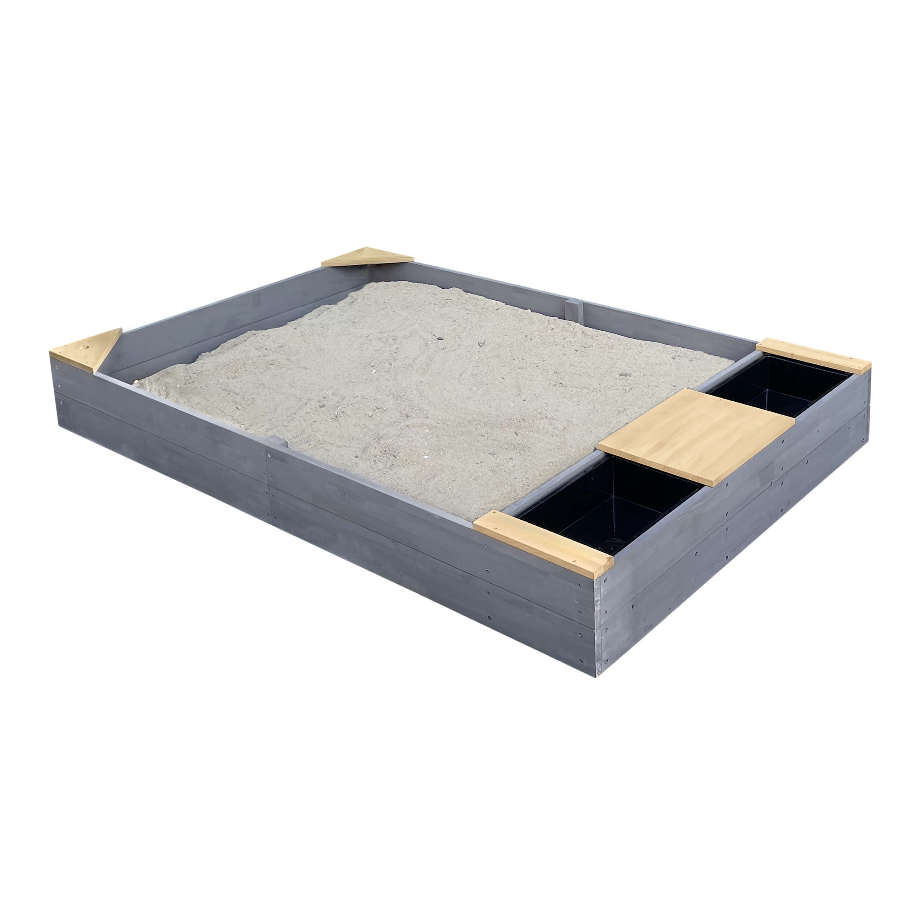 AXI Kelly Sandbox with Bins and Bench - Grey/Brown