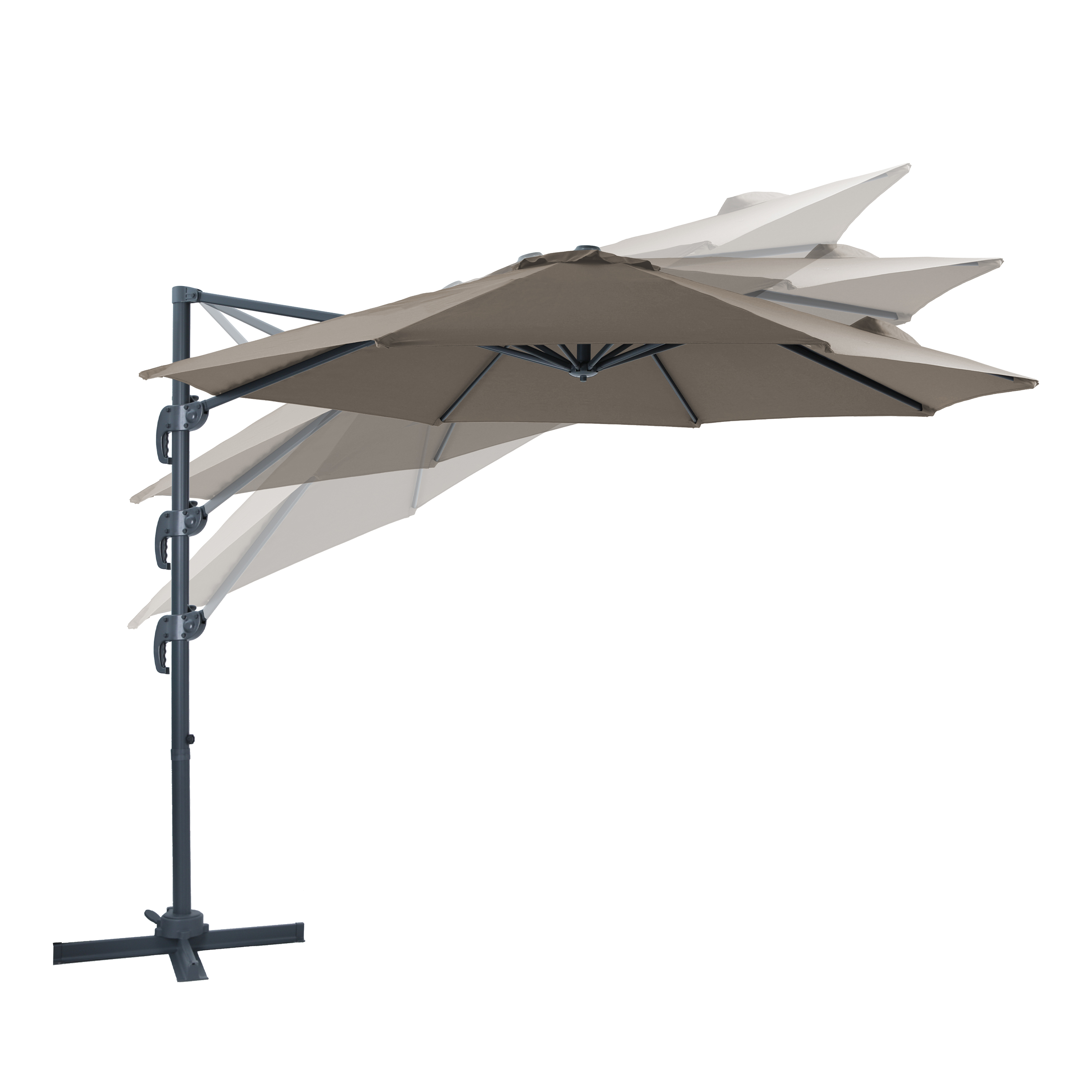 AXI Marisol Cantilever Parasol Ø 300cm Round - Grey/Taupe