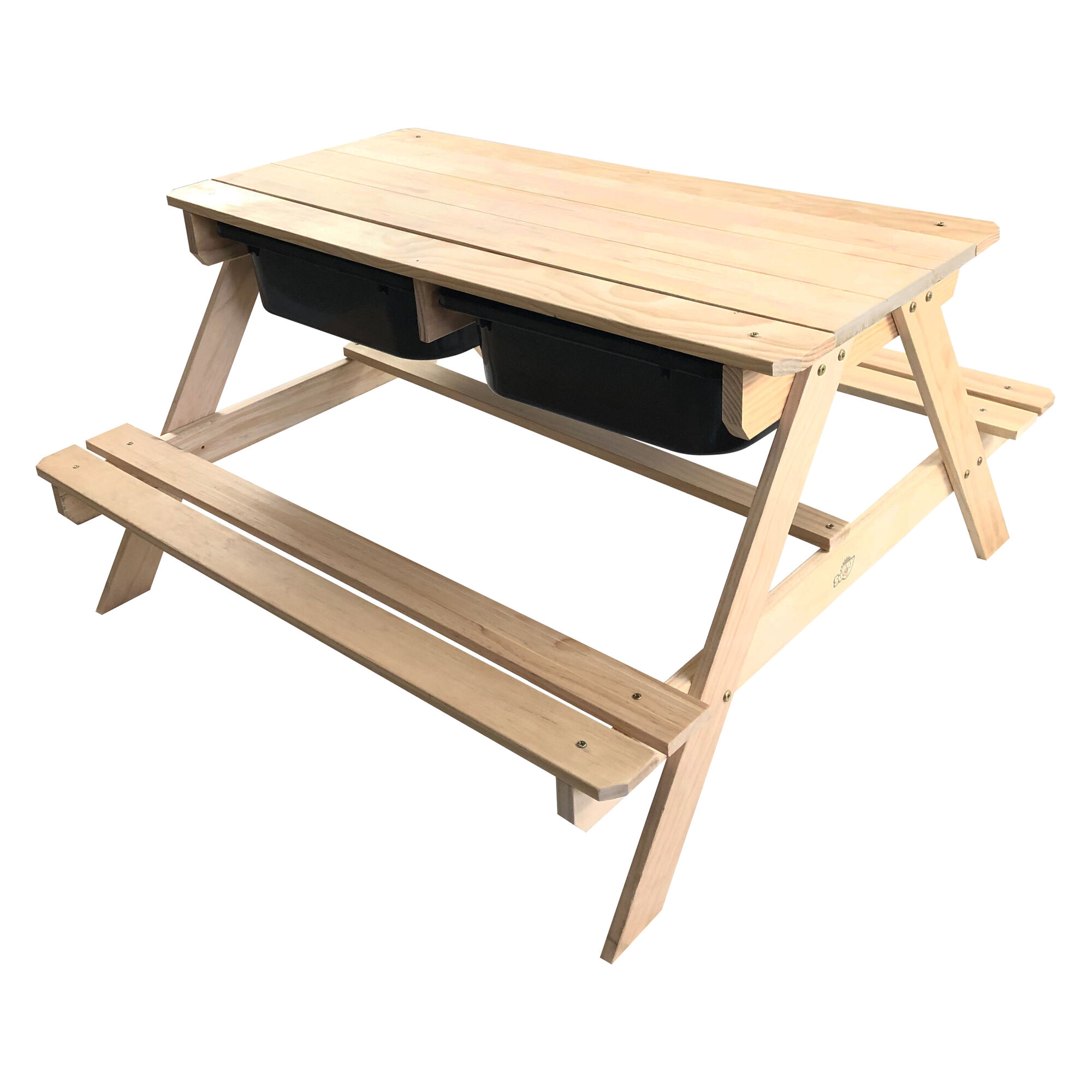 Sunny Dual Top 2.0 Sand & Water Picnic Table with Black Bins