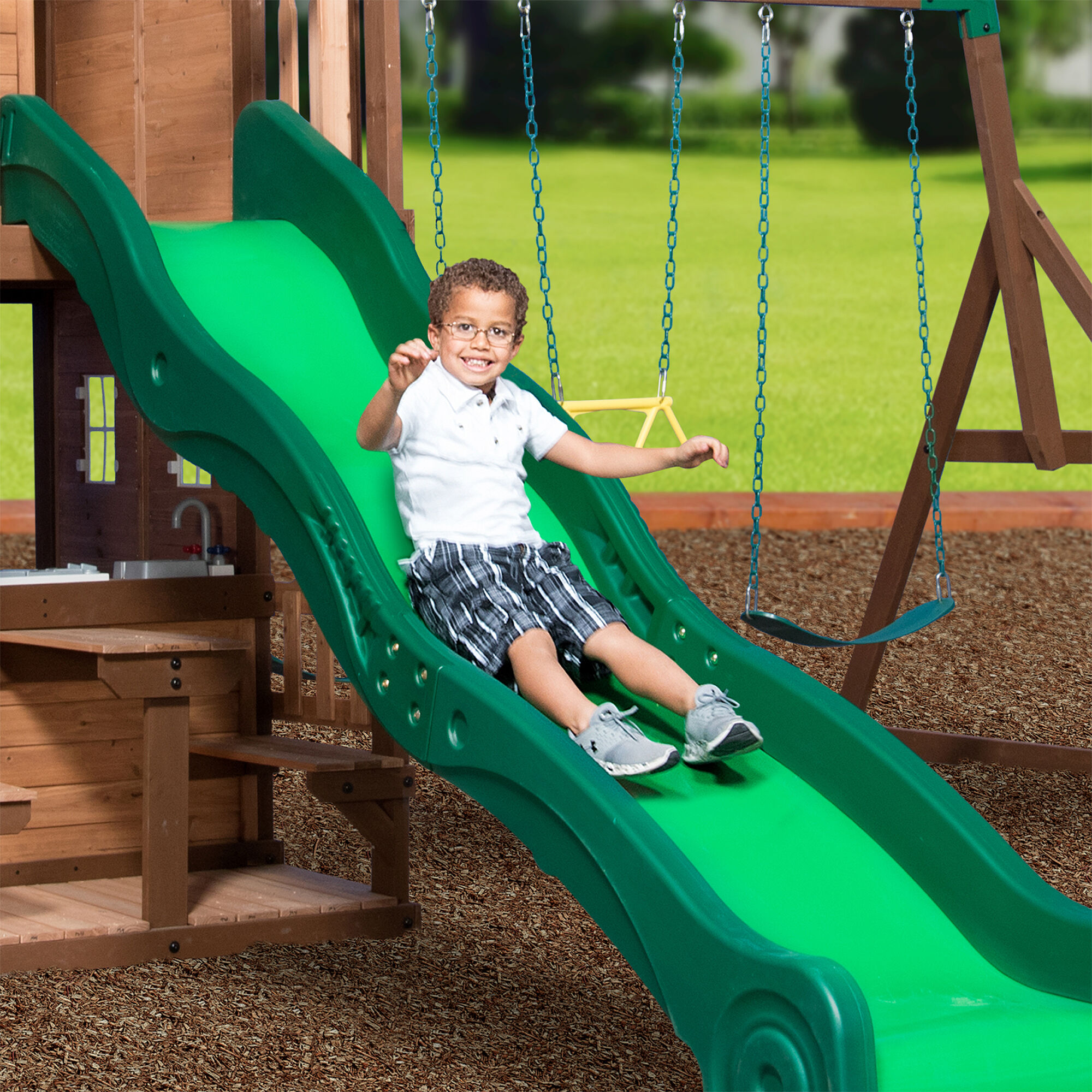 Backyard Discovery Mount Triumph Climbing Frame with Slide and Swings