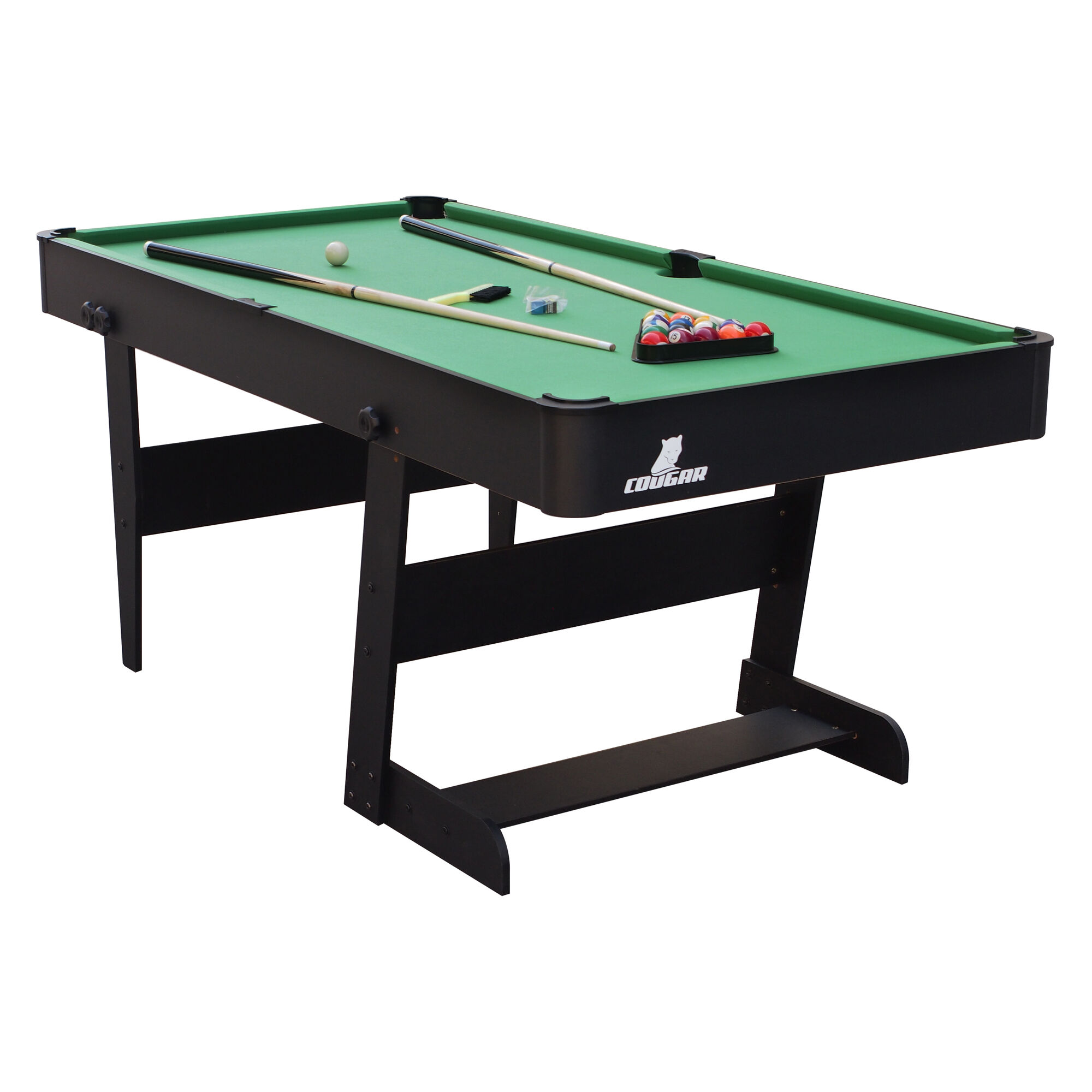 Cougar Hustle XL folding Pool Table - Black