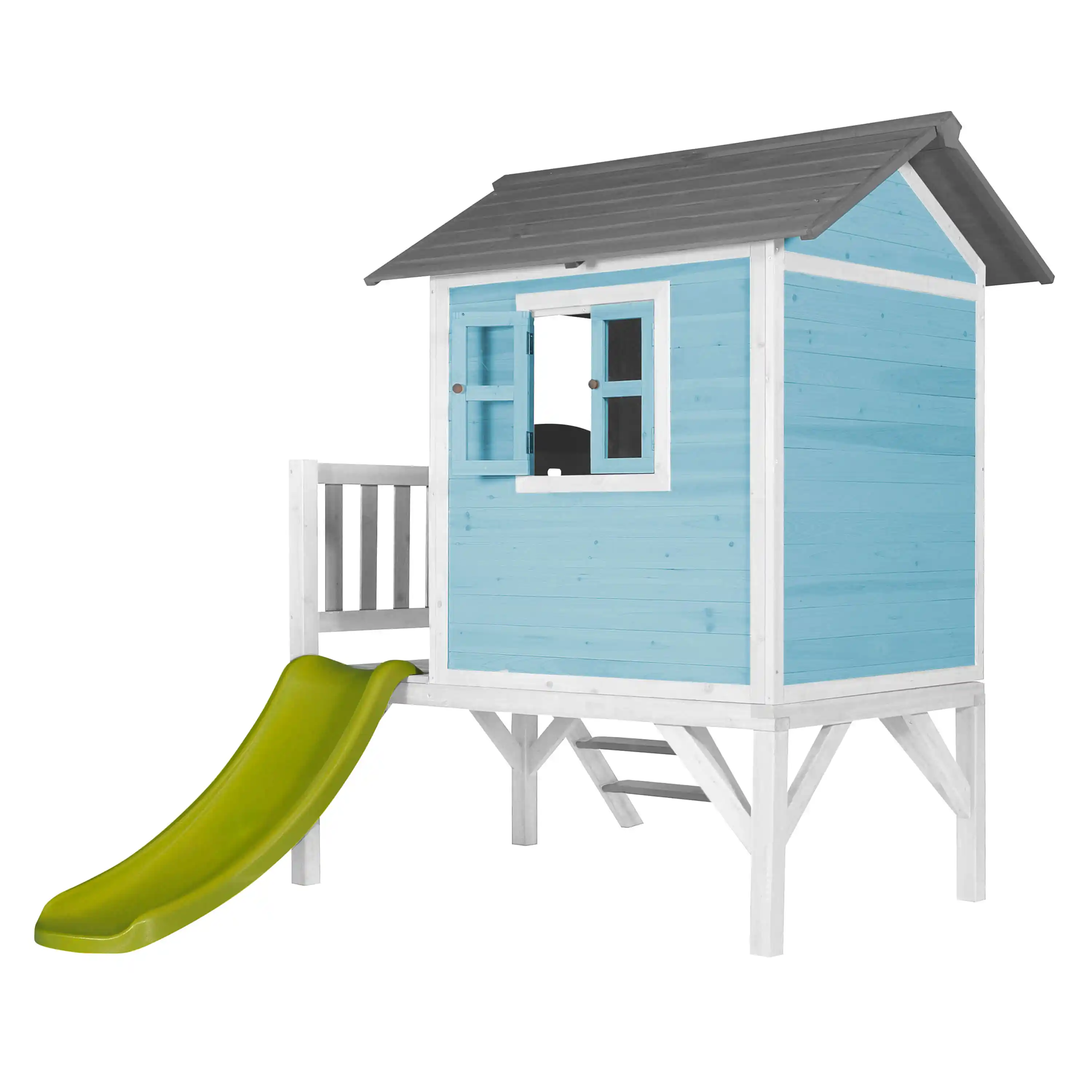 AXI Lodge XL Playhouse Caribbean Blue - Lime Green Slide