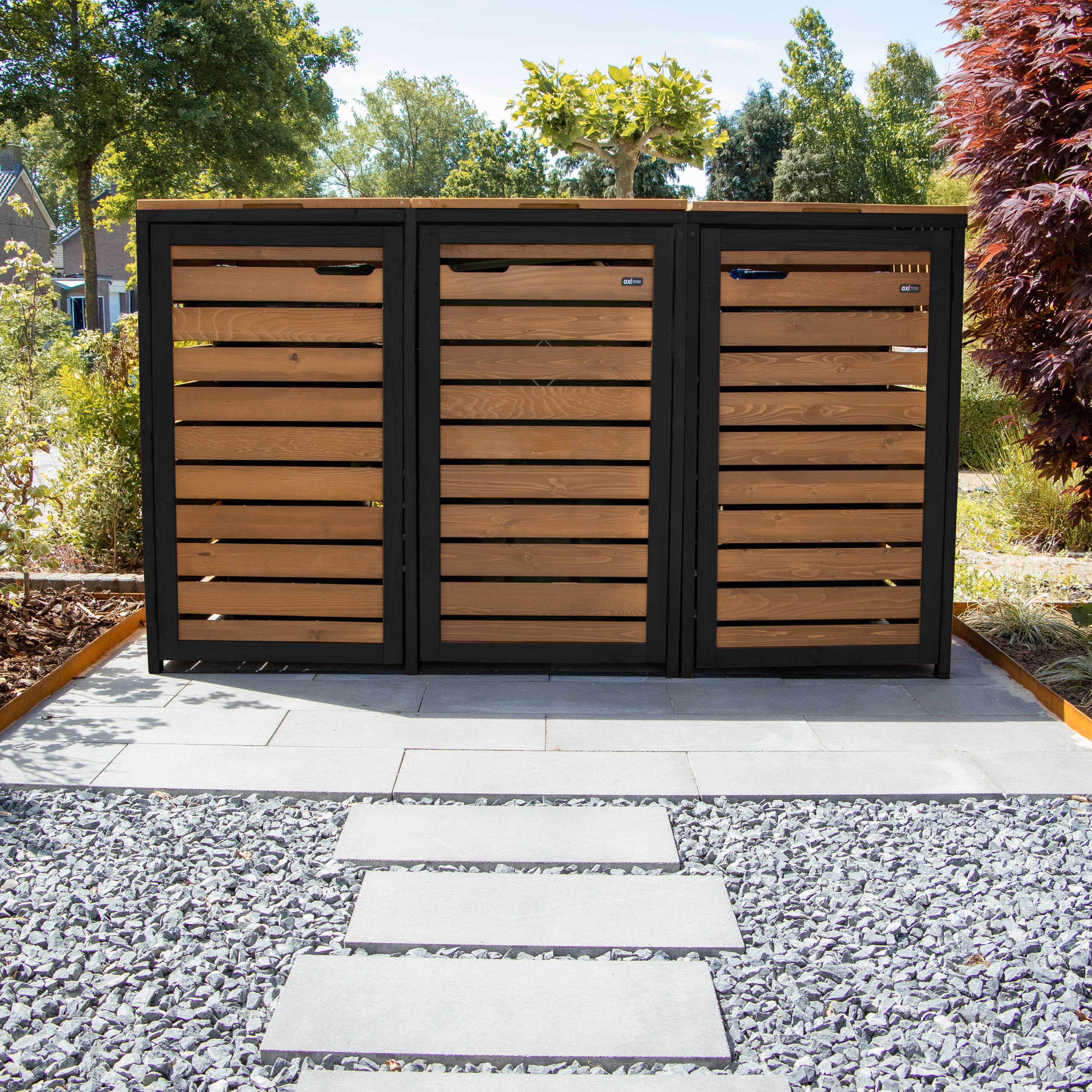 AXI Lex Wooden Bin Storage Brown/Black - 4 bins