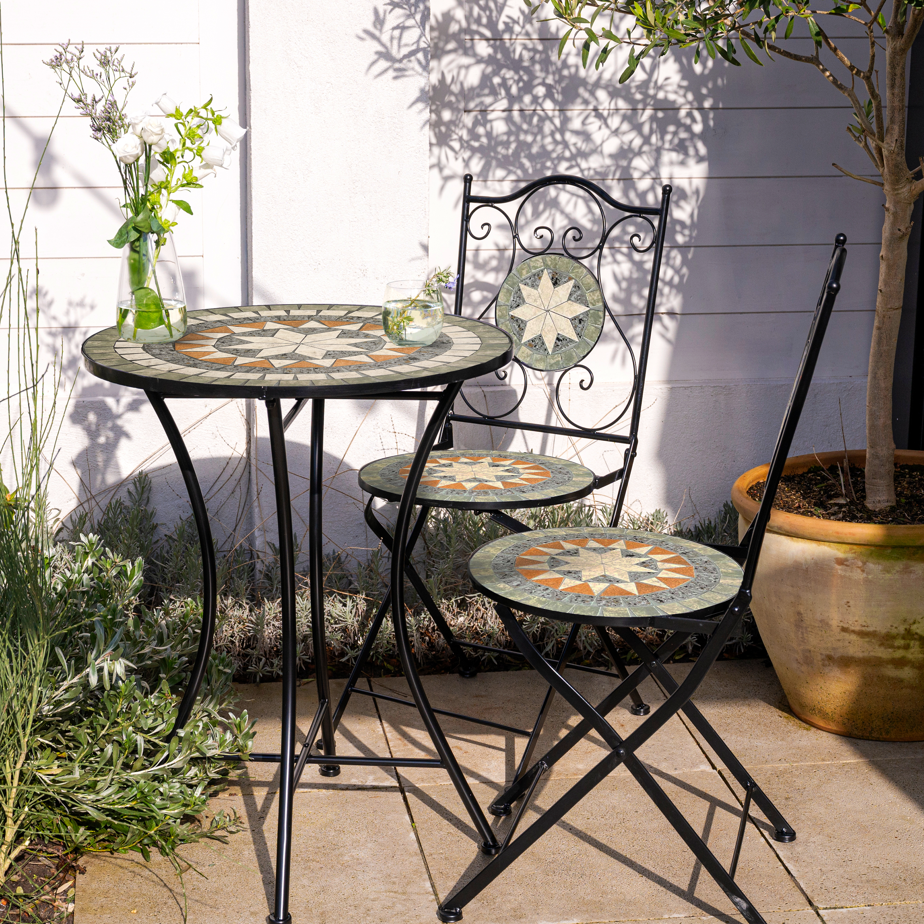 AXI Amélie Bistro Set Mosaic Star - Grey/Brown