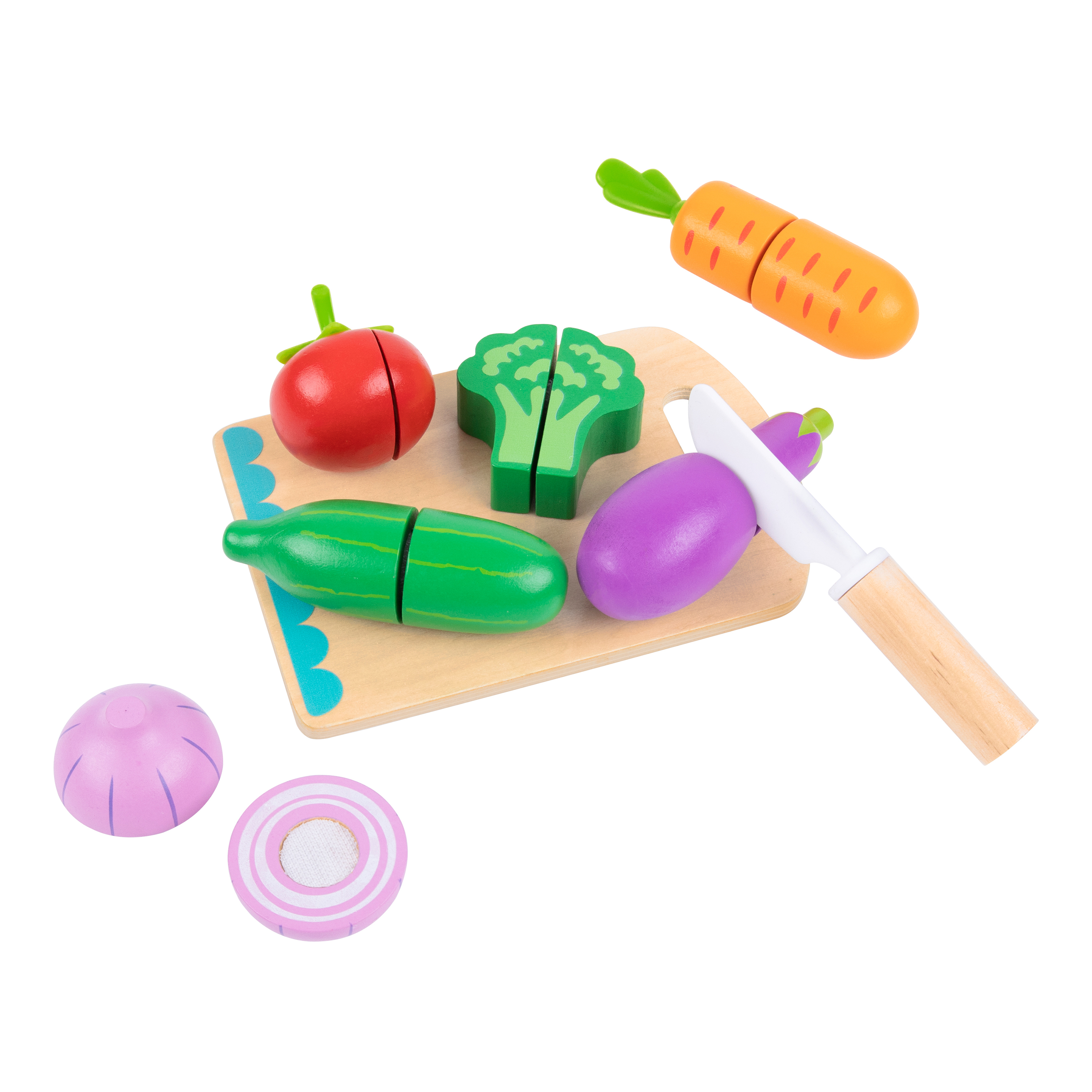 Tooky Toy Wooden Cutting Play Set Vegetables