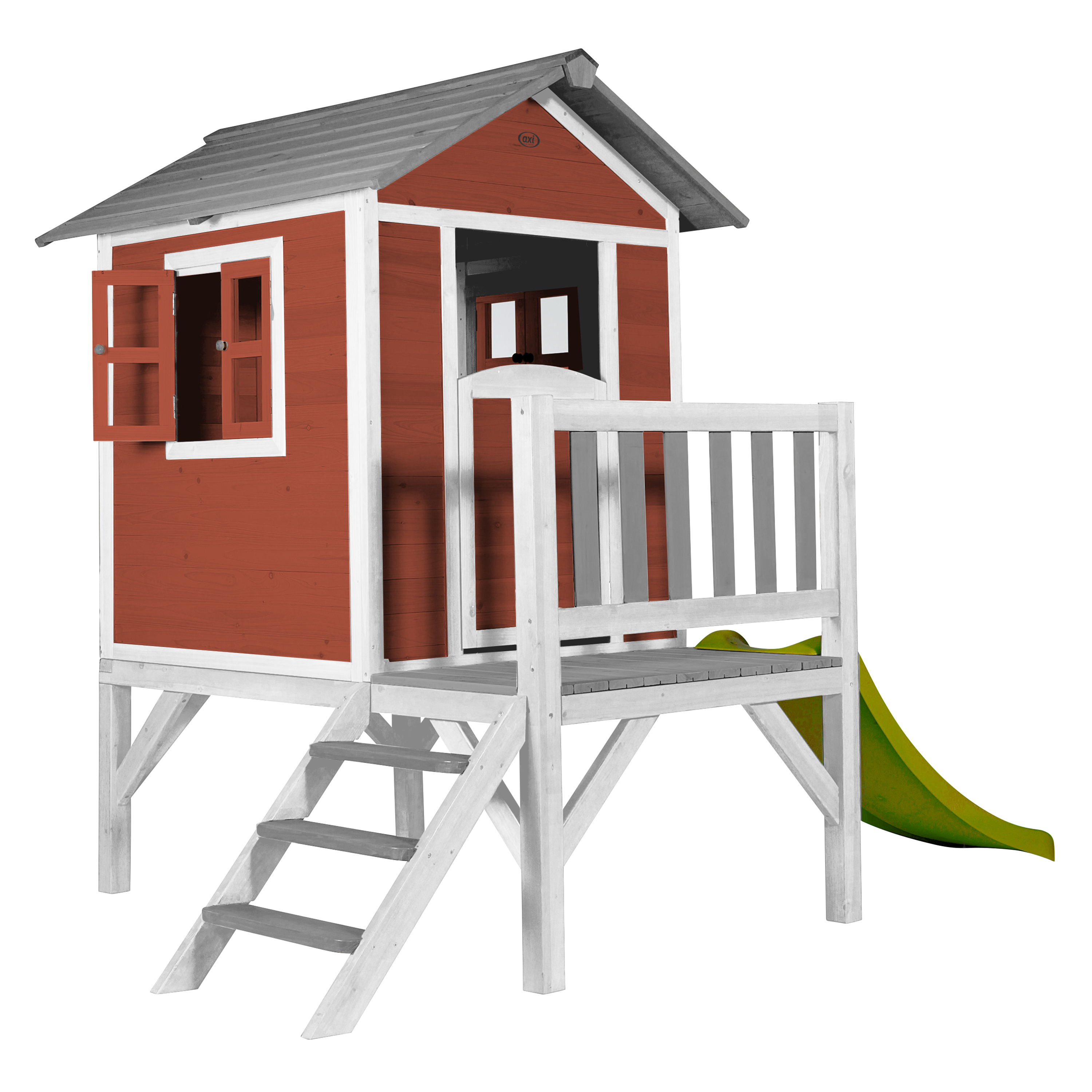 AXI Lodge XL Playhouse Scandinavian Red - Lime Green Slide