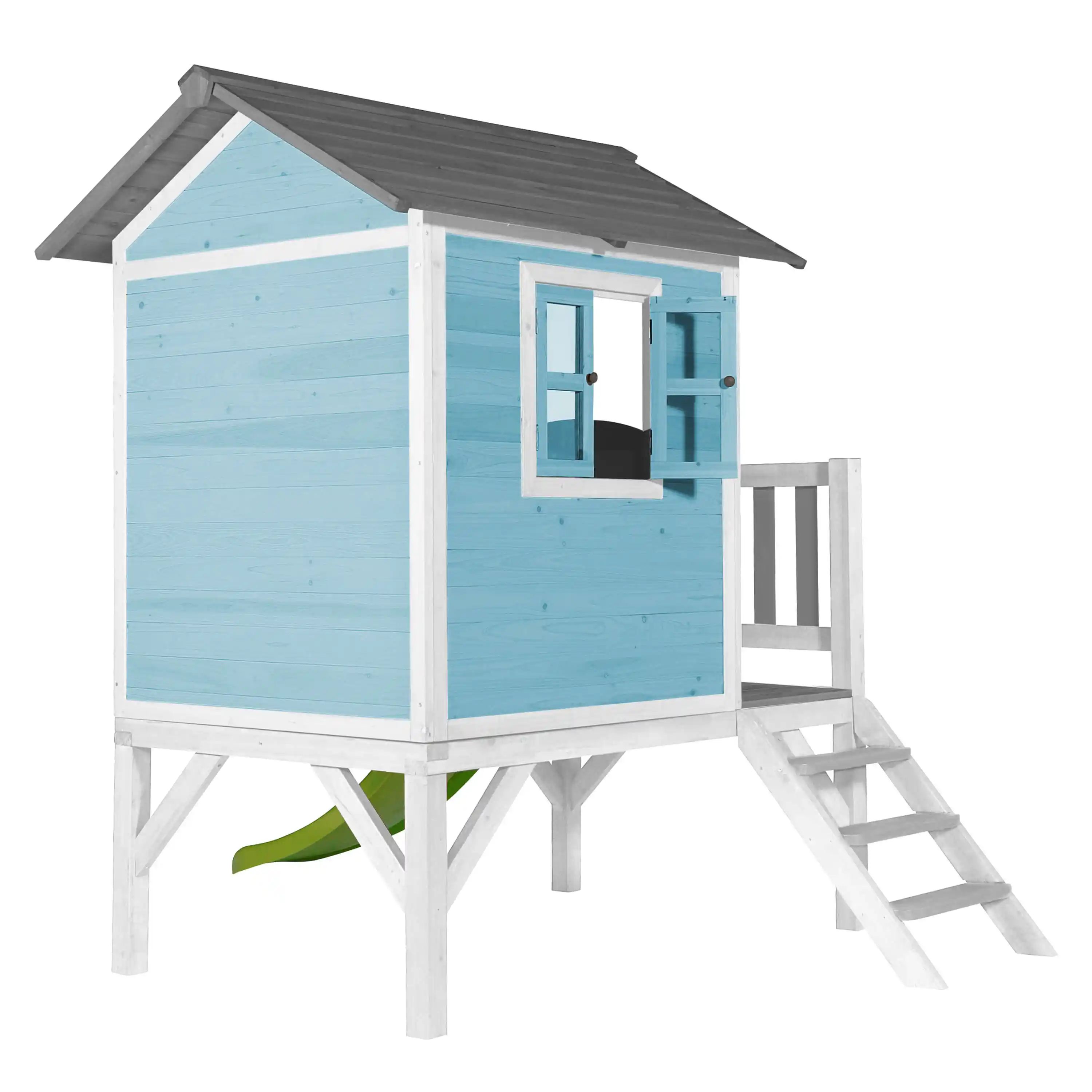 AXI Lodge XL Playhouse Caribbean Blue - Lime Green Slide