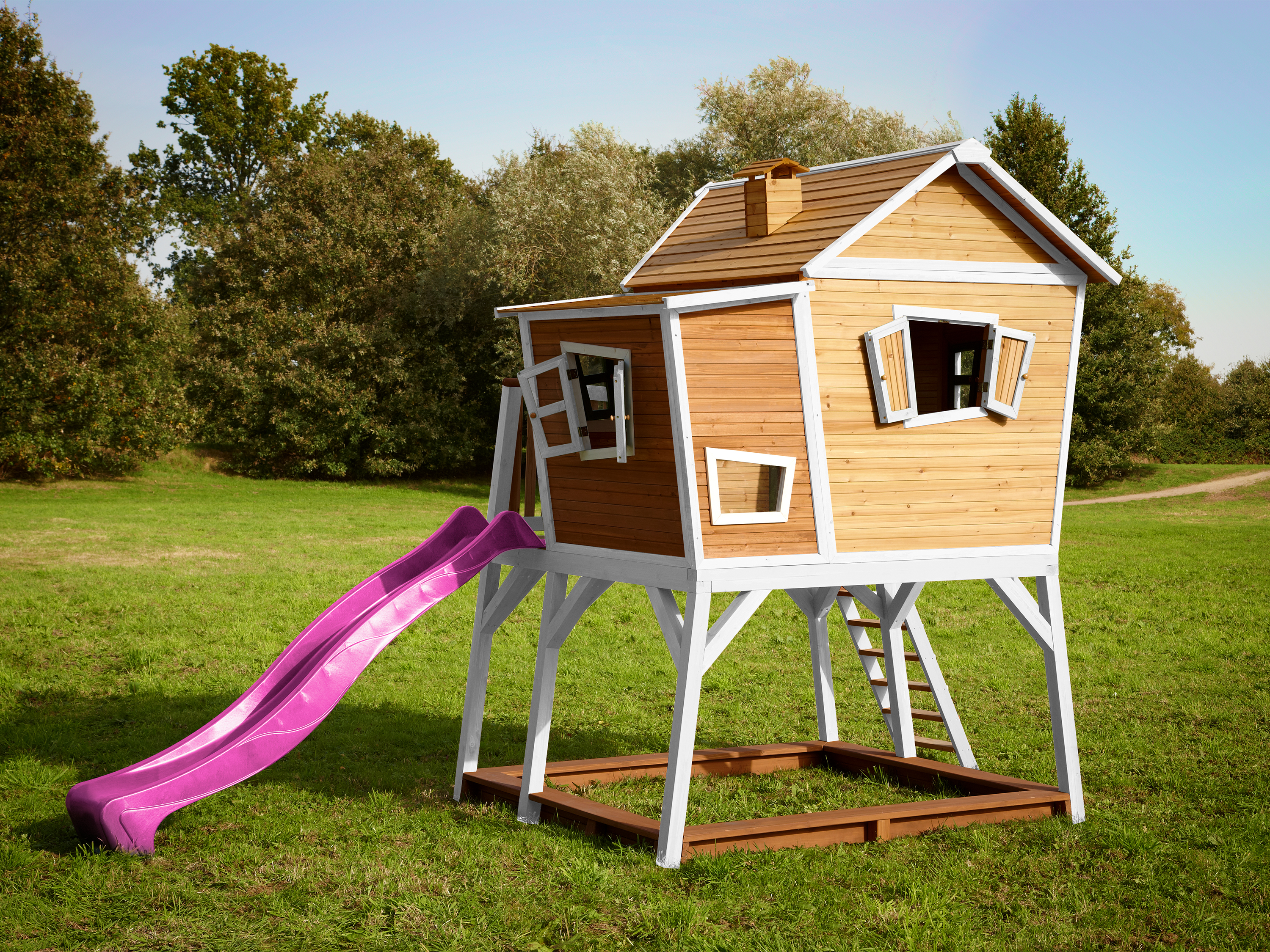 AXI Max Playhouse Brown/White - Purple Slide