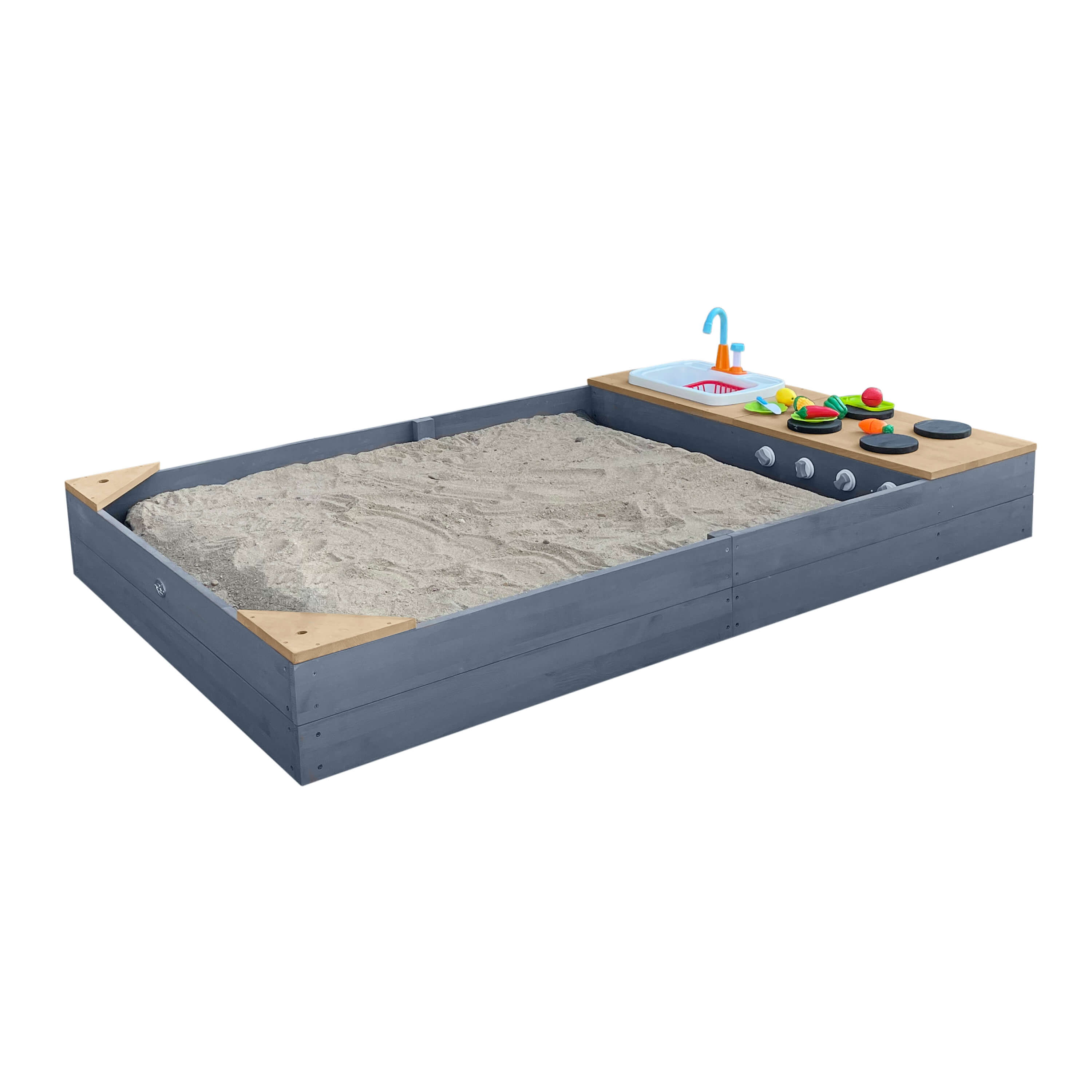 AXI Kelly Sandbox with Play Kitchen Grey/brown